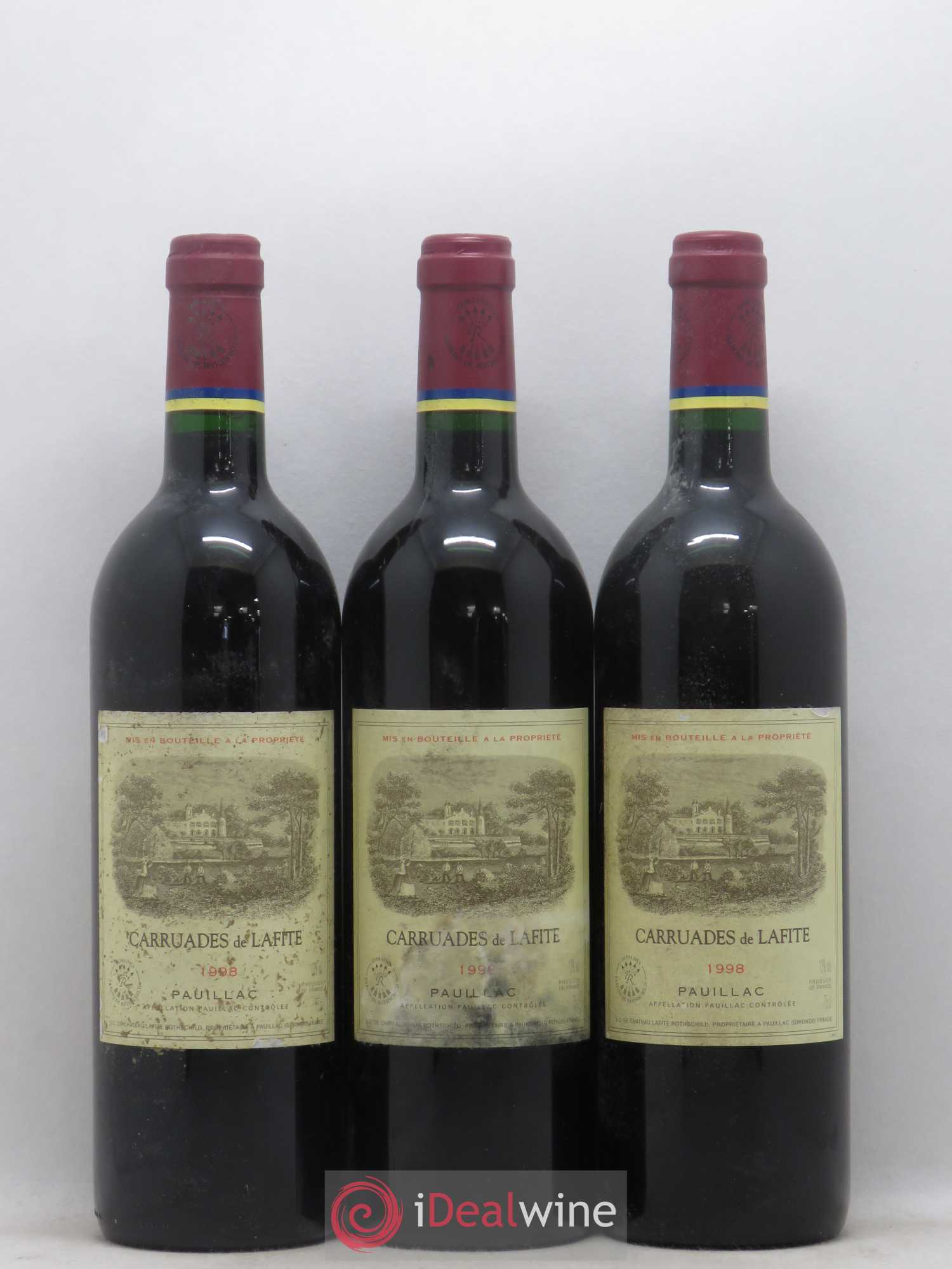 Carruades de Lafite Rothschild Second Vin 1998 - Lot de 3 bouteilles - 0