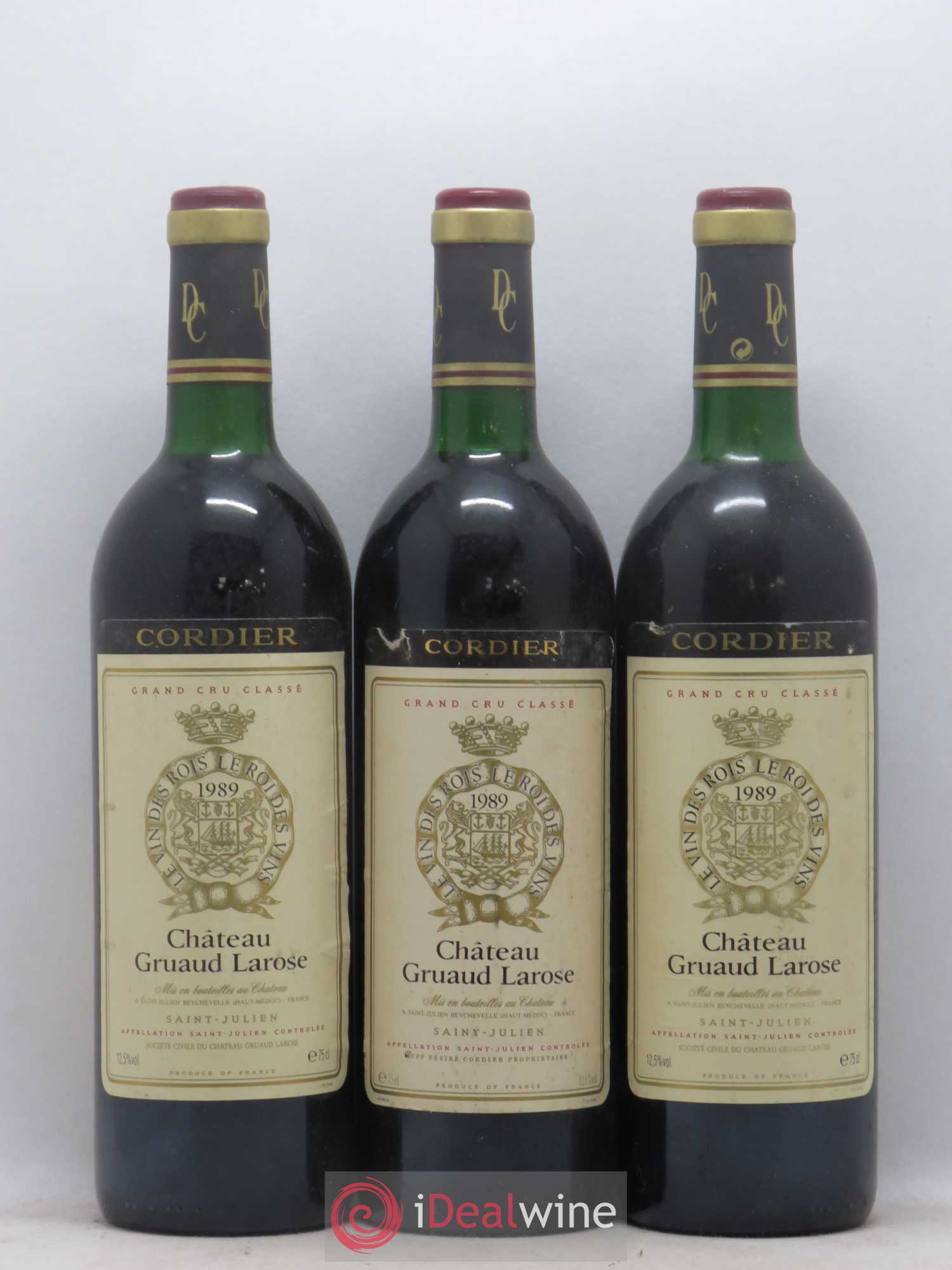 Château Gruaud Larose 2ème Grand Cru Classé 1989 - Lot de 3 bouteilles - 0