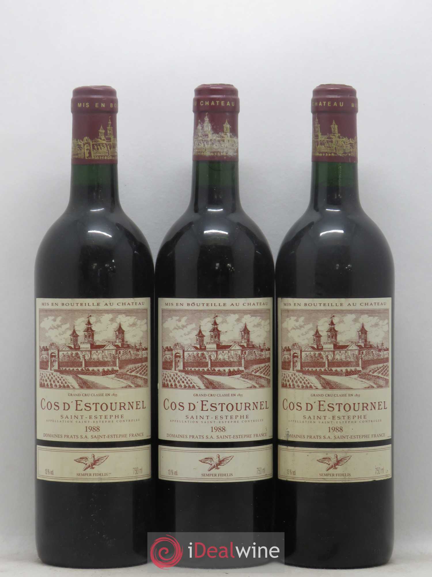 Cos d'Estournel 2ème Grand Cru Classé 1988 - Lot de 3 bouteilles - 0
