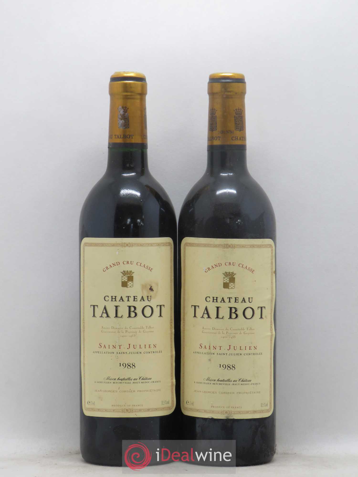 Château Talbot 4ème Grand Cru Classé 1988 - Lot de 2 bouteilles - 0