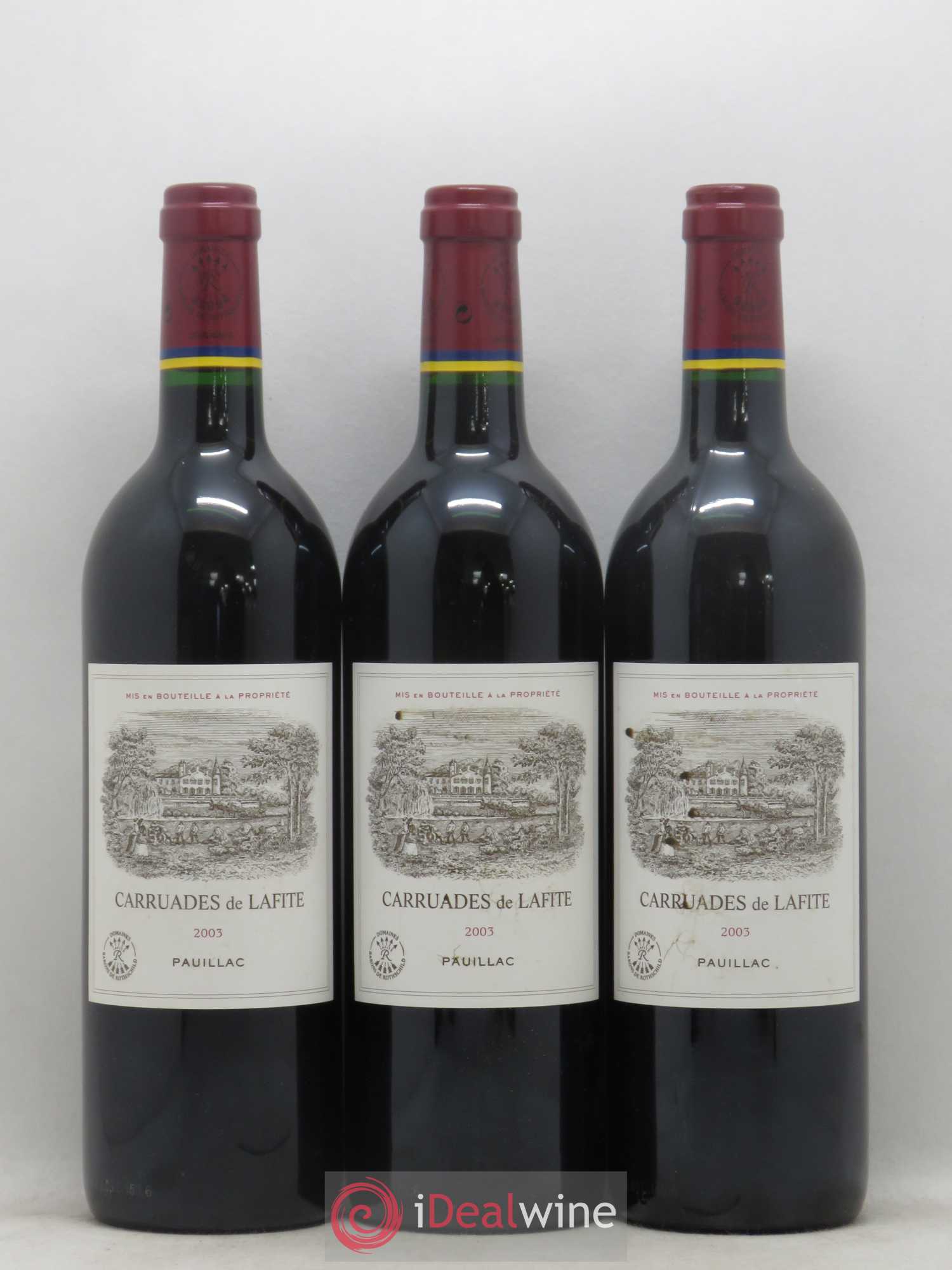 Carruades de Lafite Rothschild Second Vin 2003 - Lot de 3 bouteilles - 0