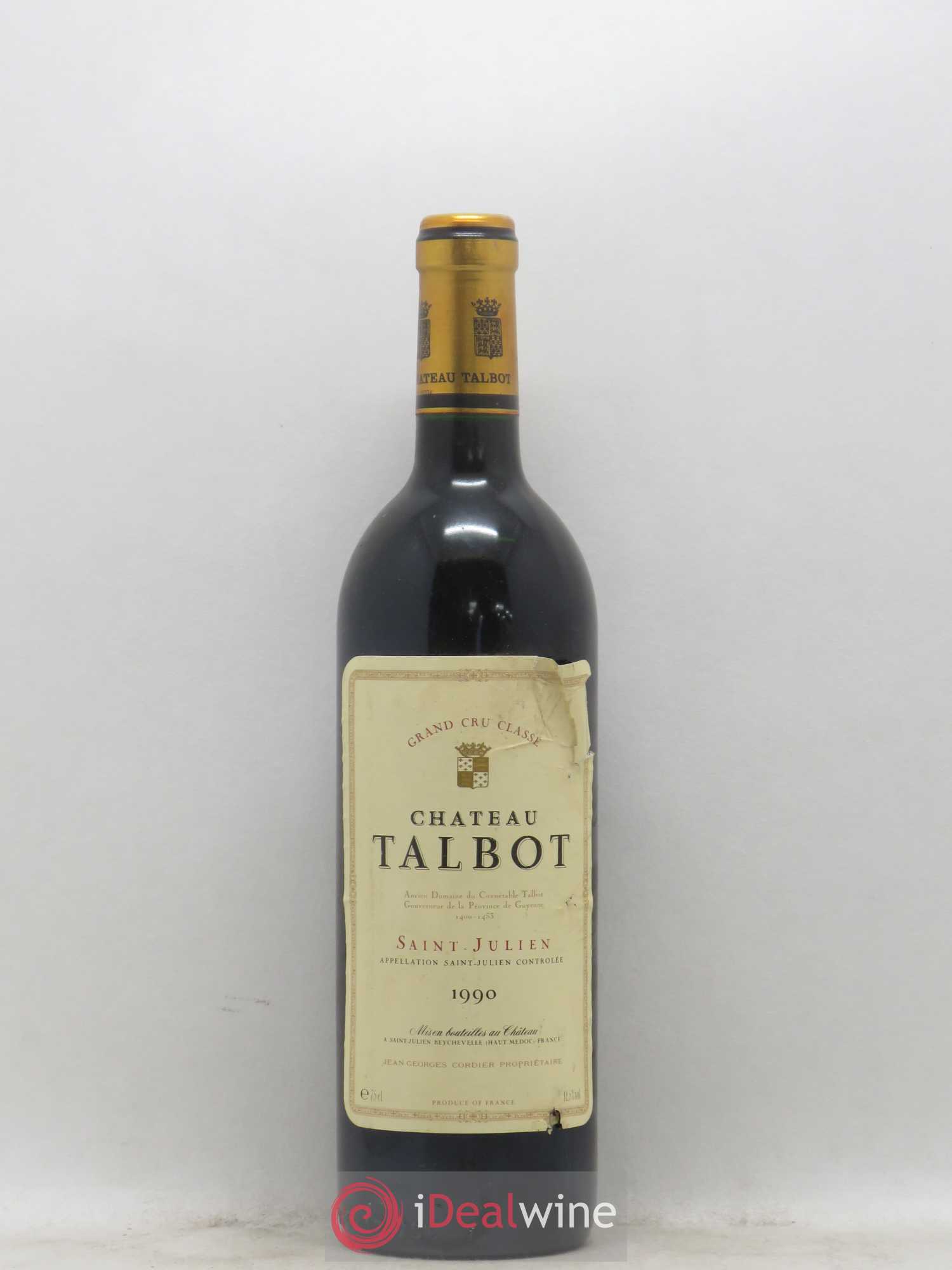 Château Talbot 4ème Grand Cru Classé 1990 - Lot de 1 bouteille - 0