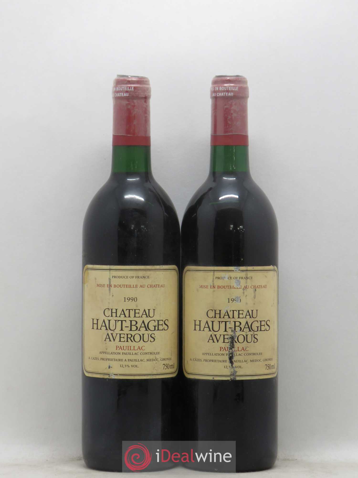 Château Haut Bages Averous Cru Bourgeois 1990 - Lot de 2 bouteilles - 0