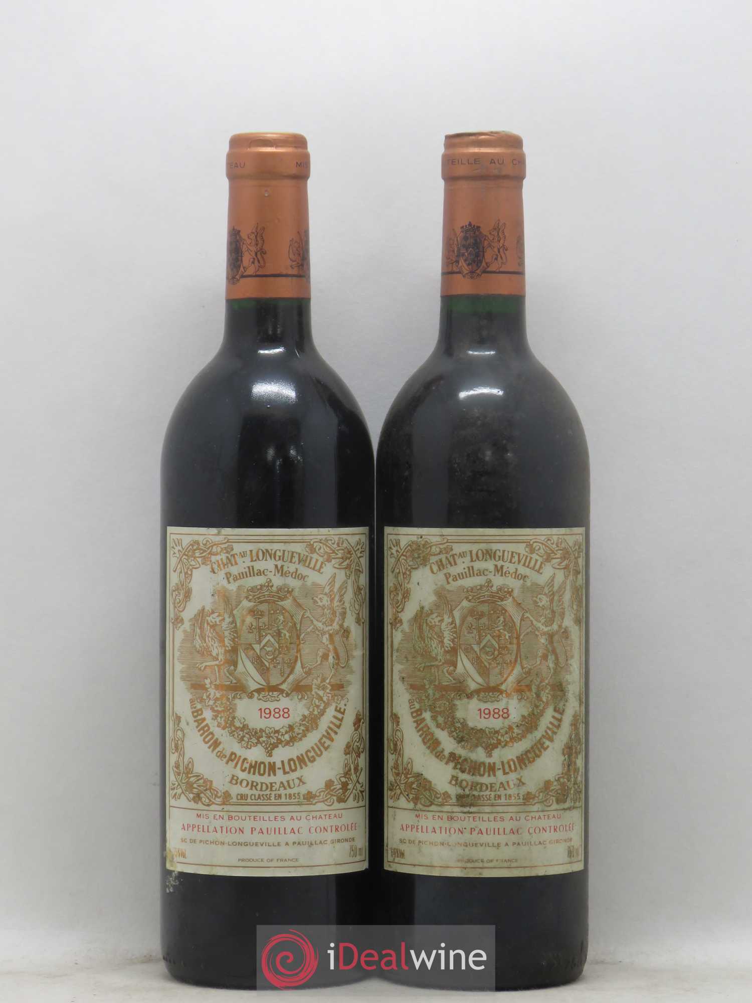 Pichon Longueville Baron 2ème Grand Cru Classé 1988 - Lot de 2 bouteilles - 0
