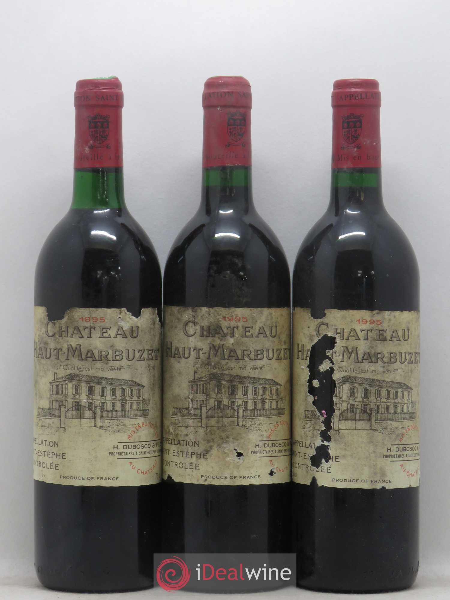 Château Haut Marbuzet 1995 - Lot de 3 bouteilles - 0