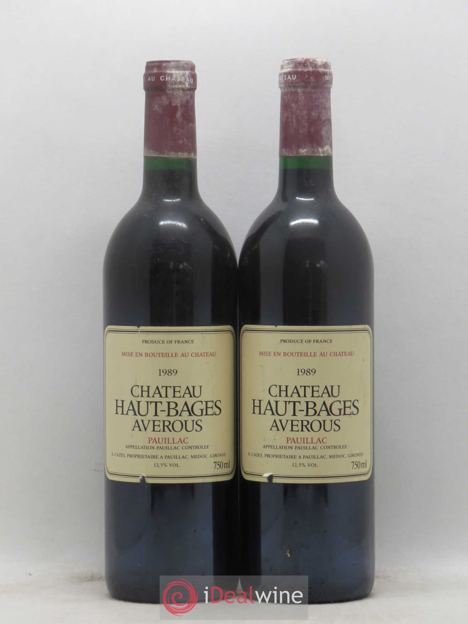 Château Haut Bages Averous Cru Bourgeois 1989 - Lot de 2 bouteilles - 0