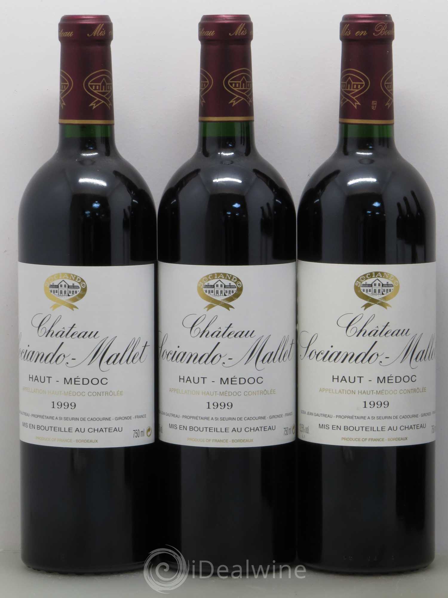 Château Sociando Mallet 1999 - Lot de 6 bouteilles - 1