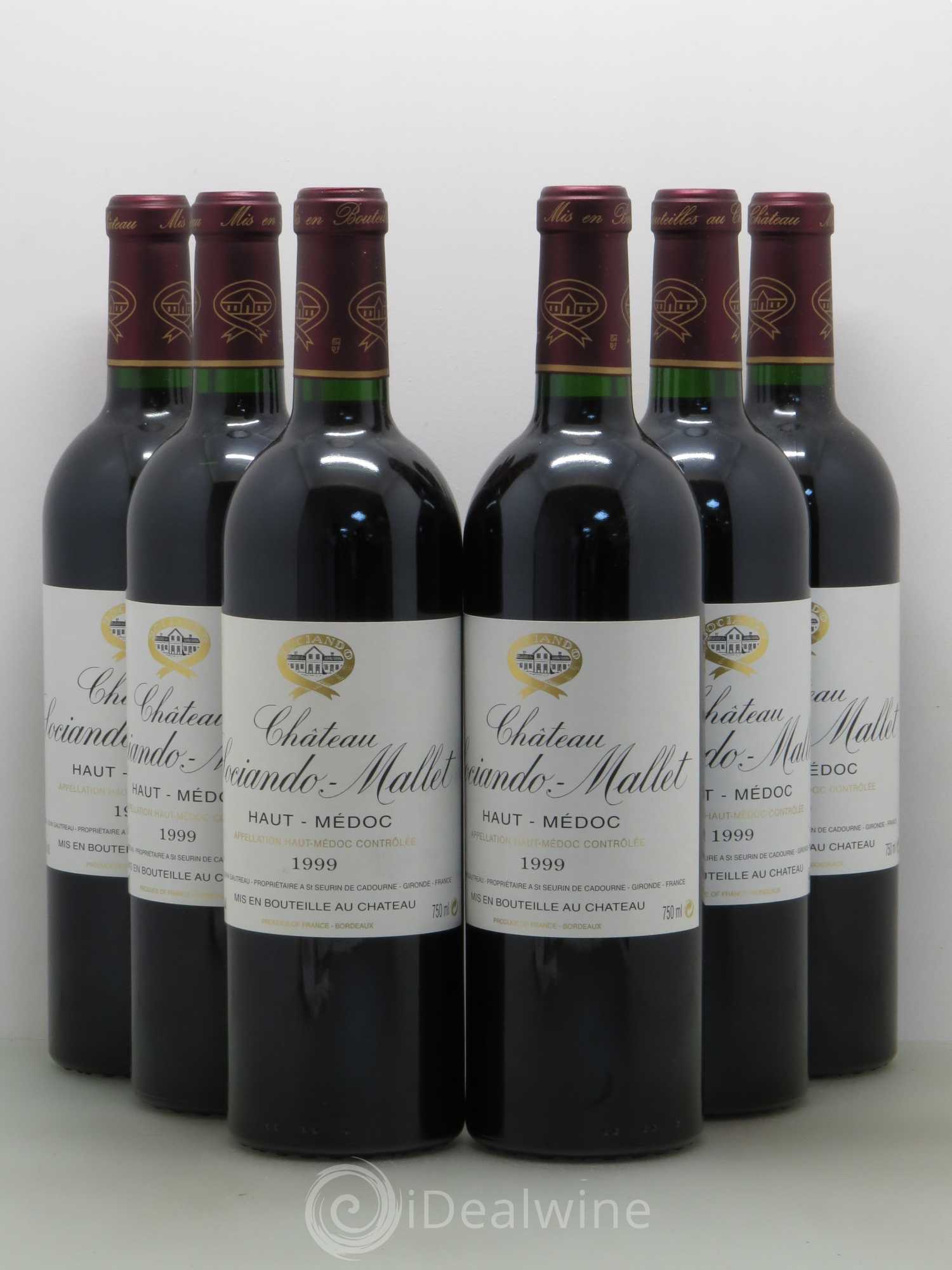 Château Sociando Mallet 1999 - Lot de 6 bouteilles - 0