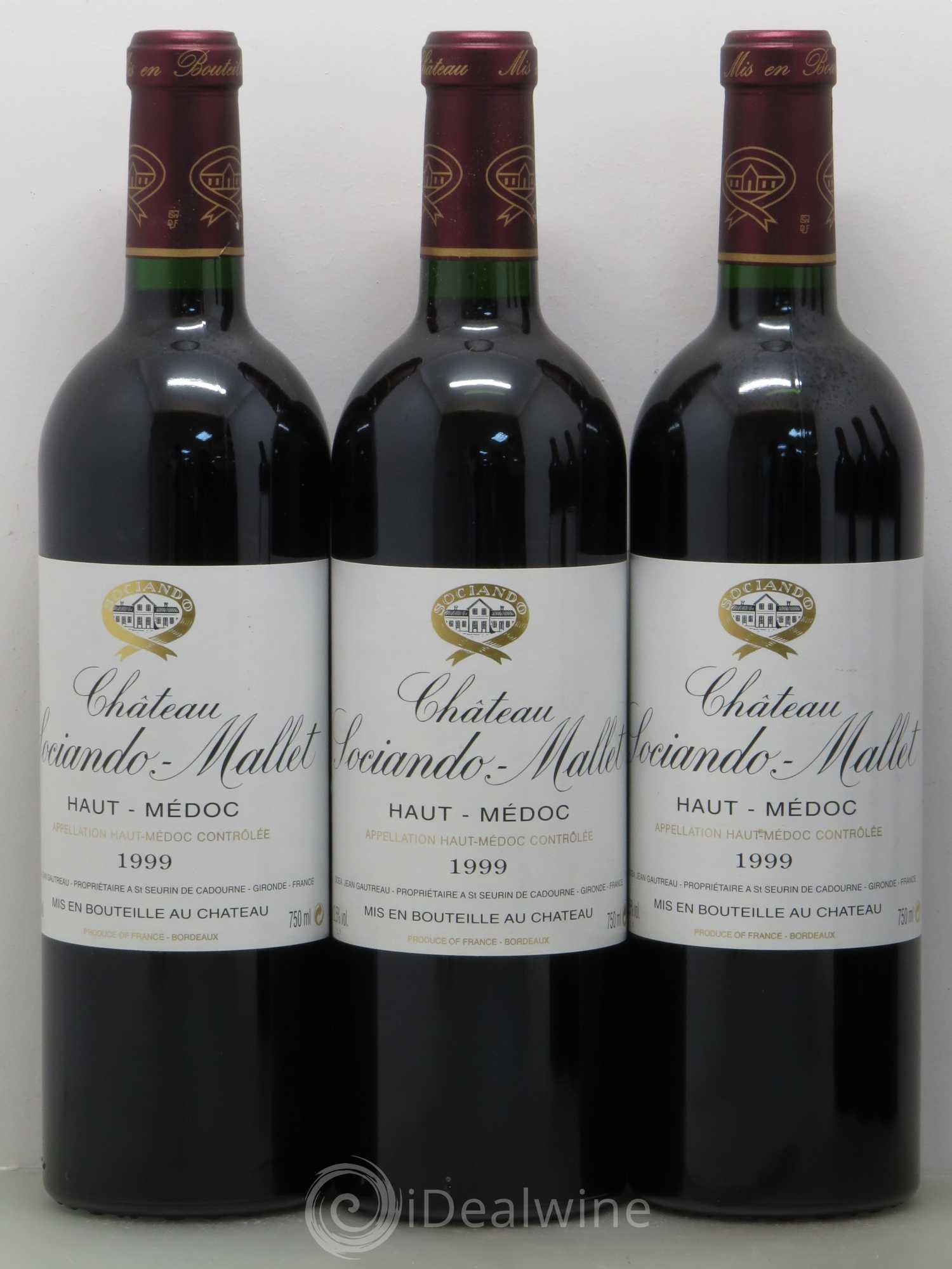 Château Sociando Mallet 1999 - Lot de 6 bouteilles - 1