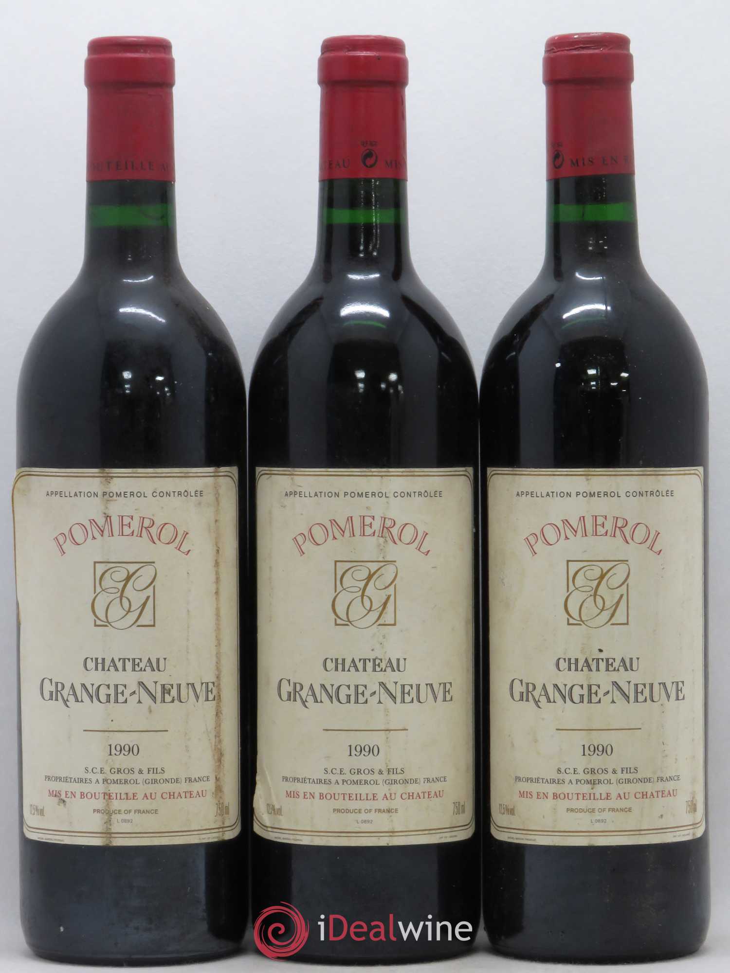 Château Grange-Neuve 1990 - Lot de 3 bouteilles - 0