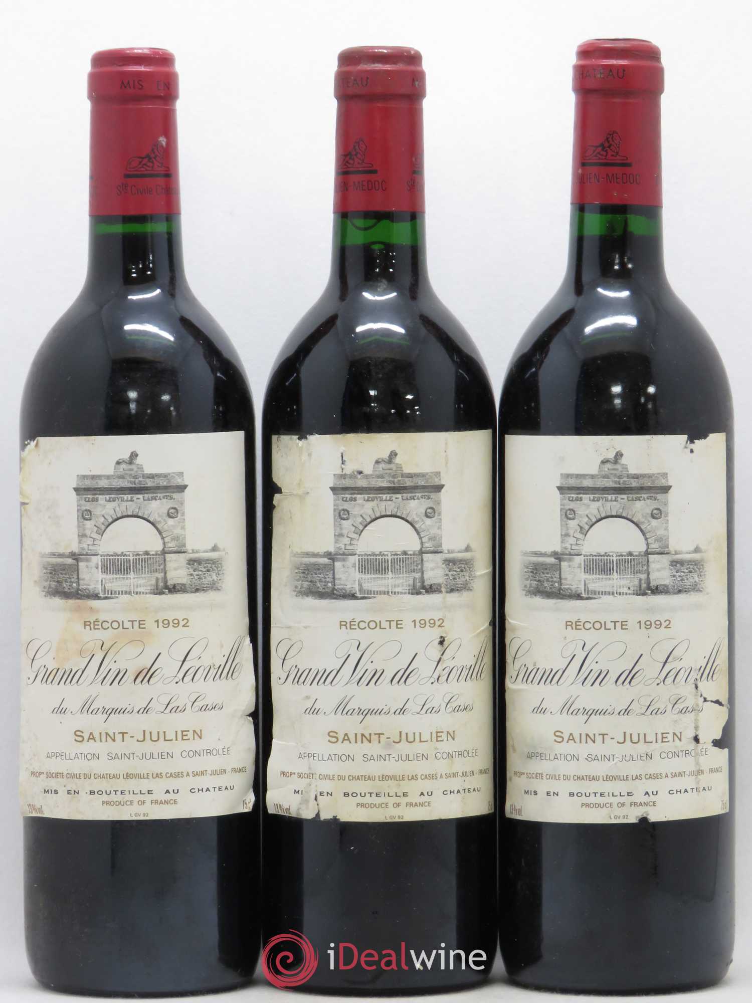 Château Léoville Las Cases 2ème Grand Cru Classé 1992 - Lot de 3 bouteilles - 0
