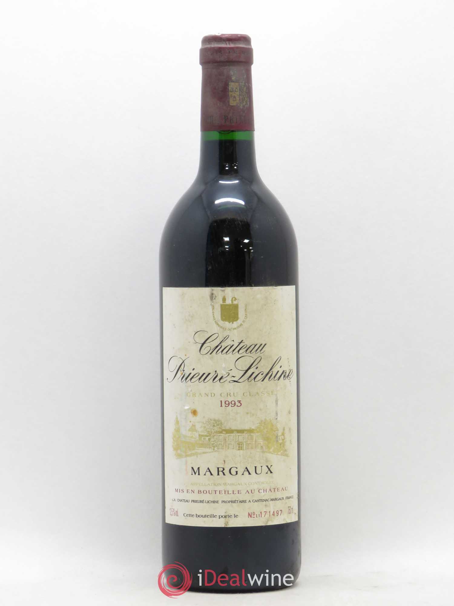 Château Prieuré Lichine 4ème Grand Cru Classé 1993 - Lot de 1 bouteille - 0