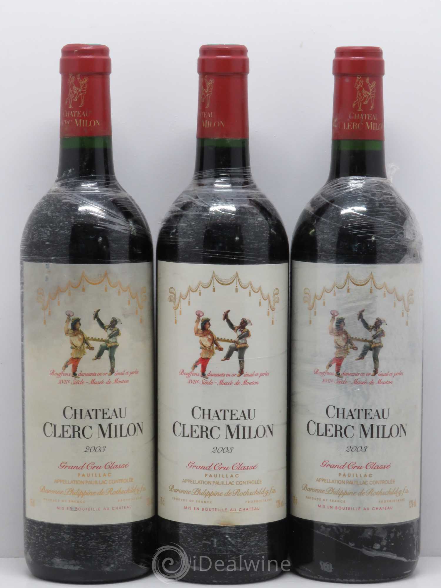 Château Clerc Milon 5ème Grand Cru Classé 2003 - Lot de 6 bouteilles - 1