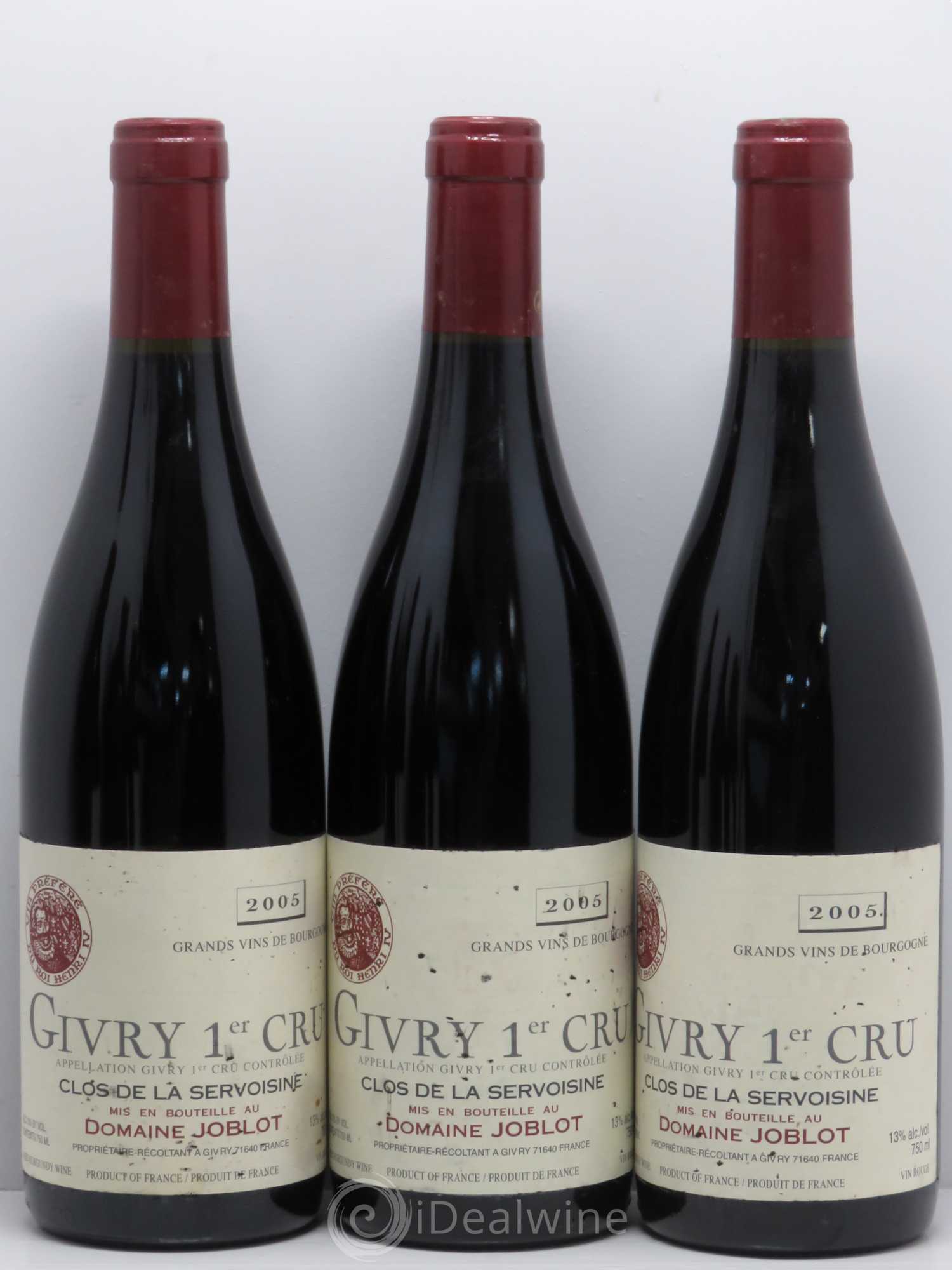 Givry 1er Cru Servoisine Joblot (Domaine) 2005 - Lot de 6 bouteilles - 1