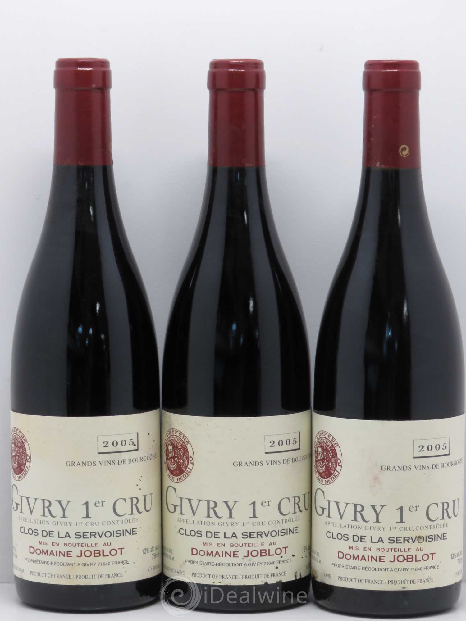 Givry 1er Cru Servoisine Joblot (Domaine) 2005 - Lot de 6 bouteilles - 2
