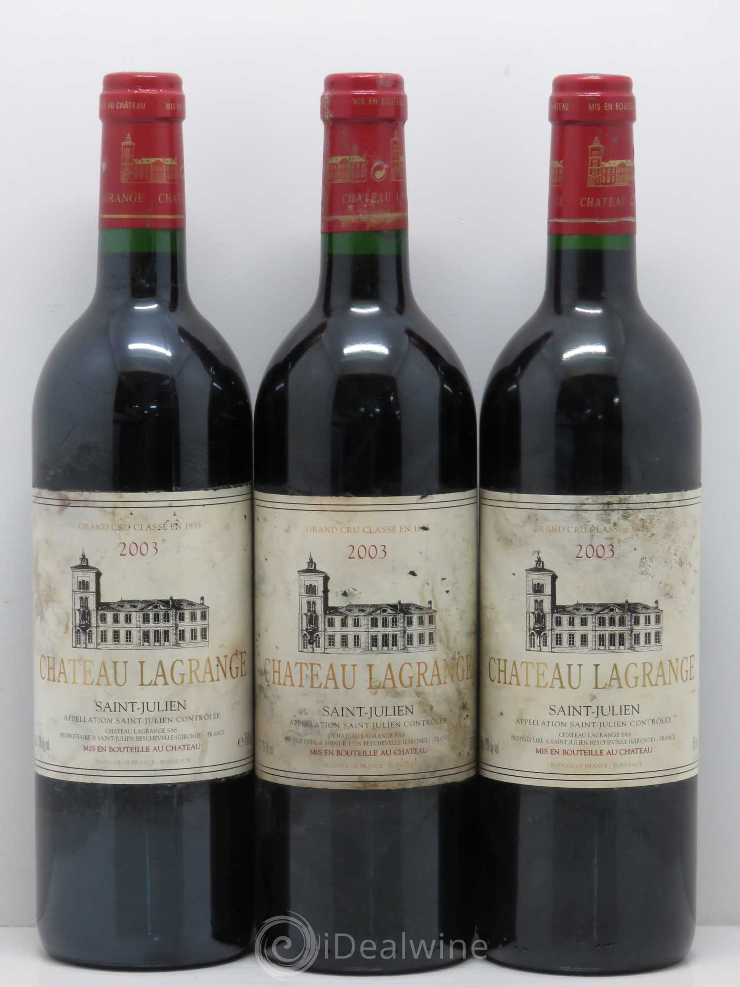 Château Lagrange 3ème Grand Cru Classé 2003 - Lot de 3 bouteilles - 0