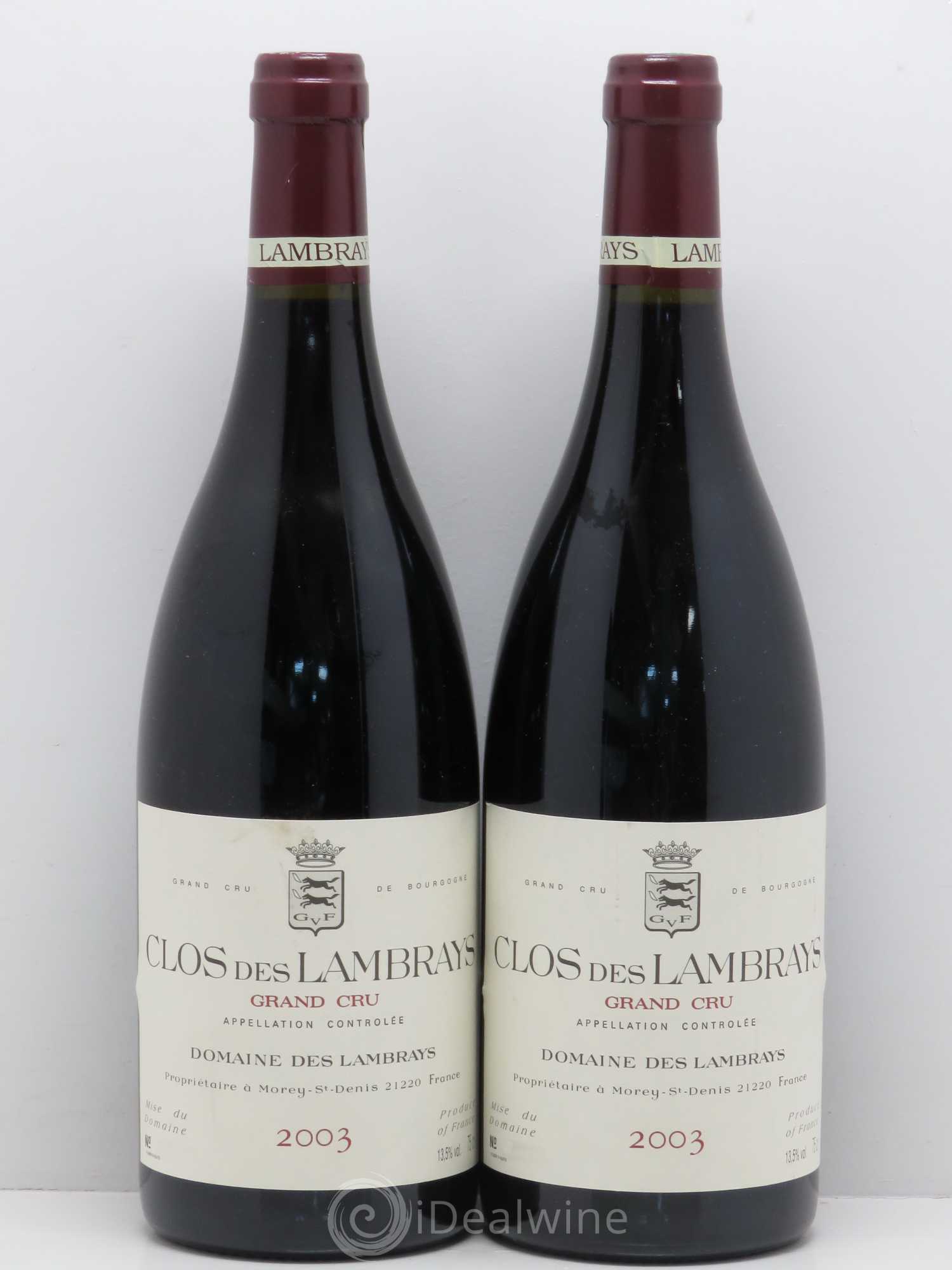 Clos des Lambrays Grand Cru Domaine des Lambrays 2003 - Lot de 2 bouteilles - 0