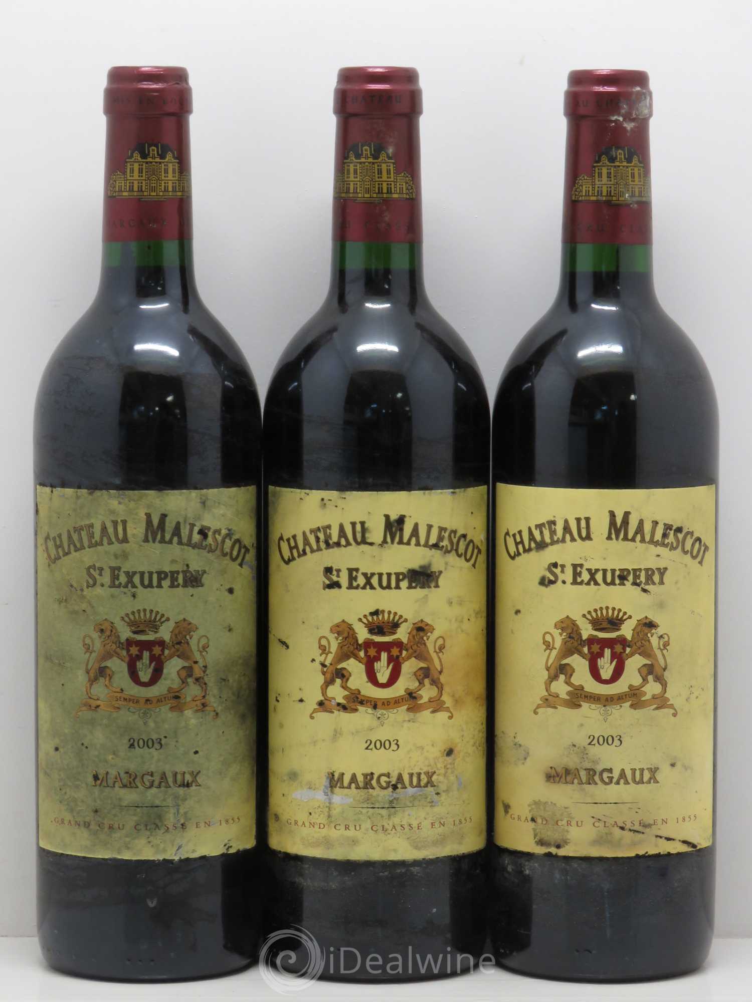 Château Malescot Saint-Exupéry 3ème Grand Cru Classé 2003 - Lot de 3 bouteilles - 0