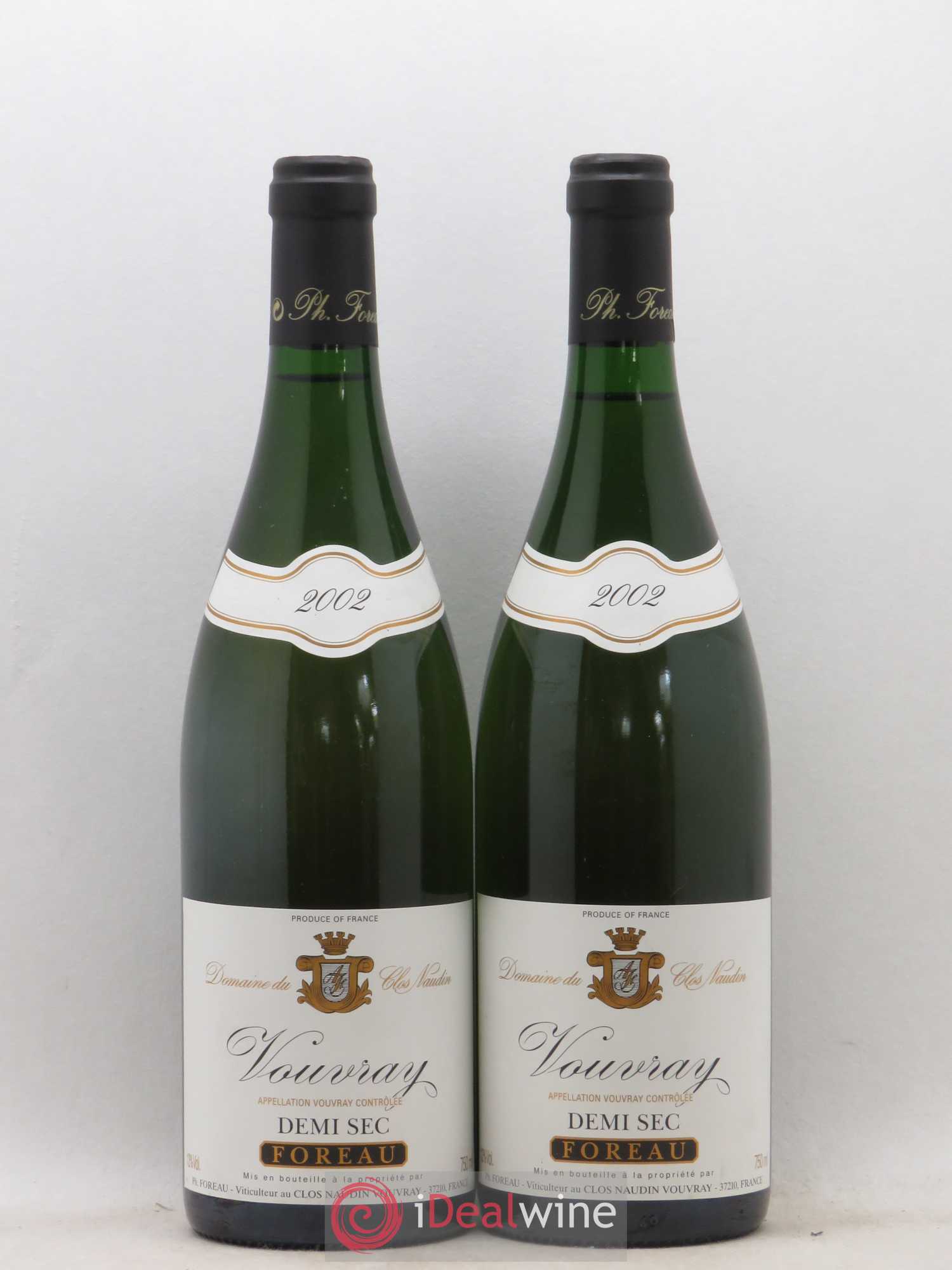 Vouvray Demi-Sec Clos Naudin - Philippe Foreau 2002 - Lot de 2 bouteilles - 0