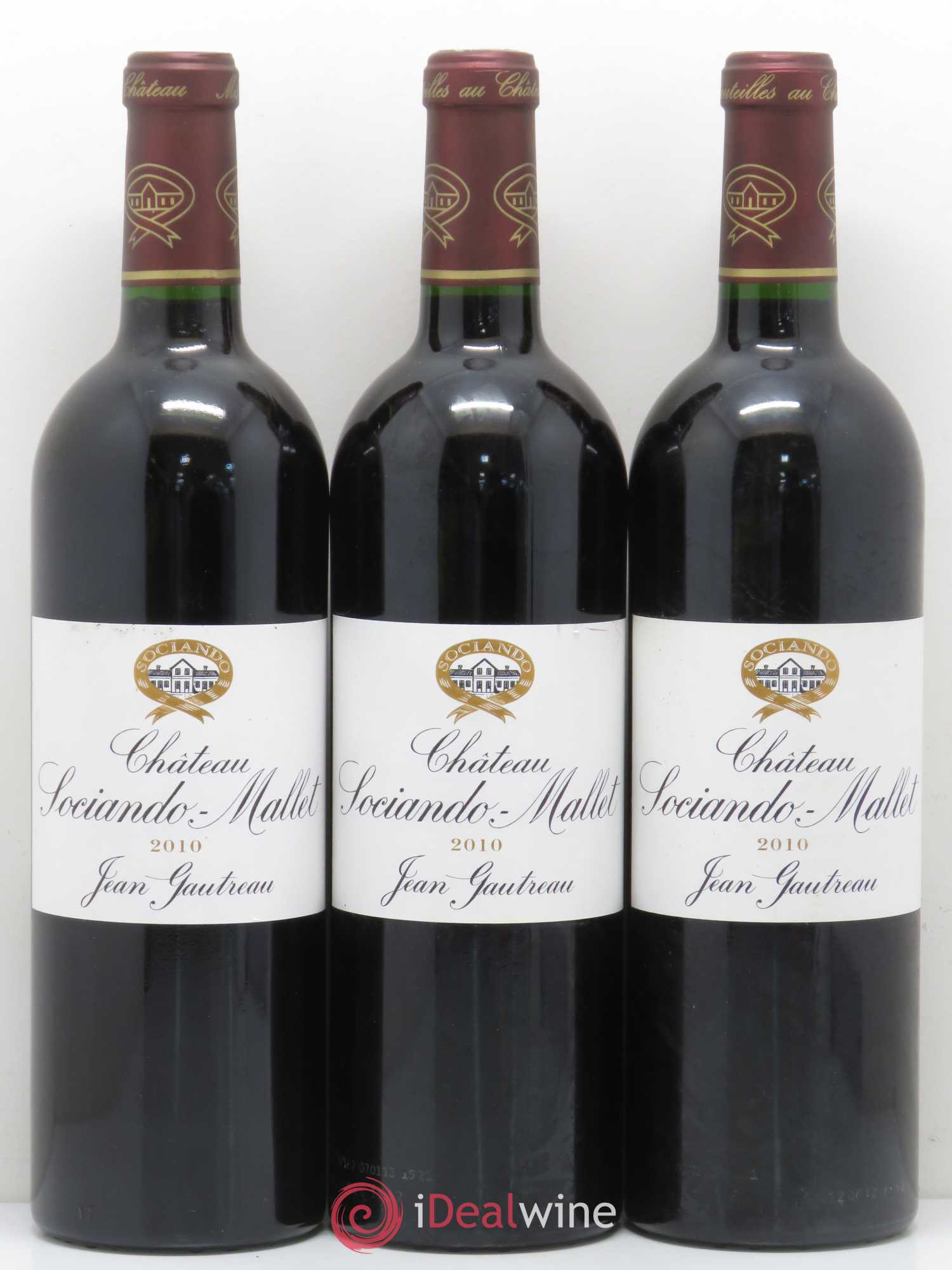Château Sociando Mallet 2010 - Lot de 3 bouteilles - 0