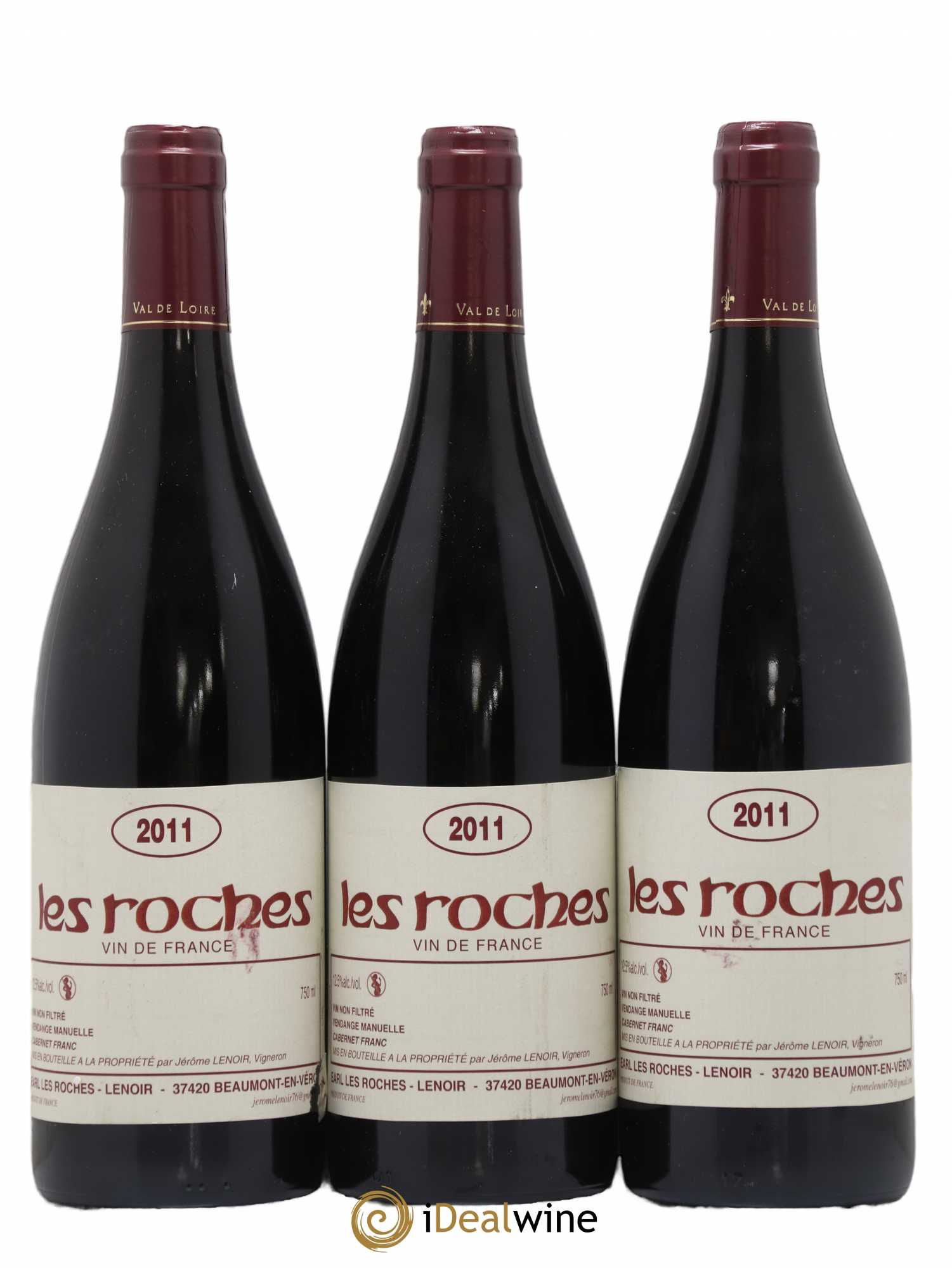 Vin de France Les Roches Lenoir (Domaine) 2011 - Lot de 3 bouteilles - 0