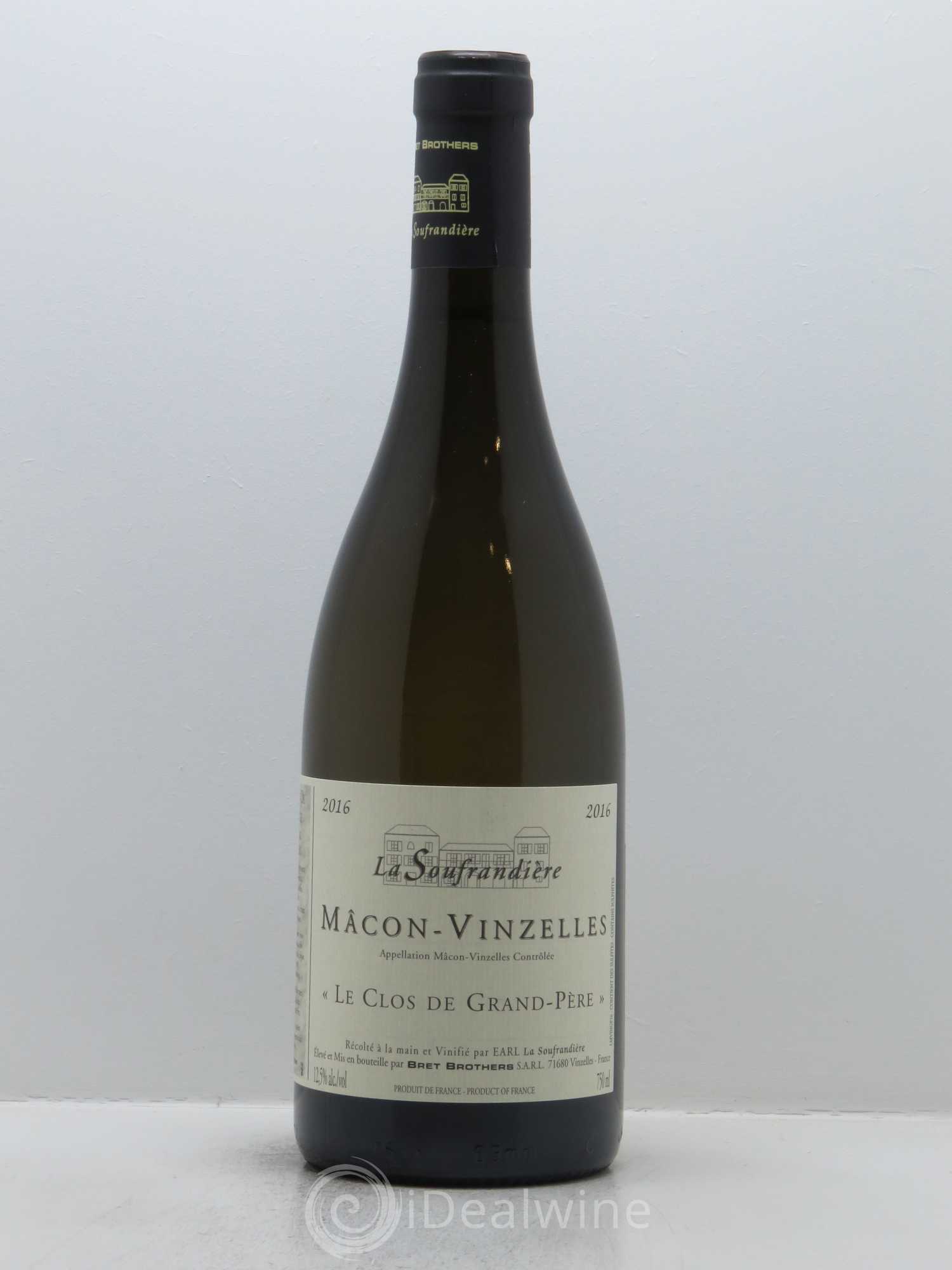 Mâcon-Vinzelles Le Clos de Grand-Père La Soufrandière - Bret Brothers 2016 - Lot de 1 bouteille - 0