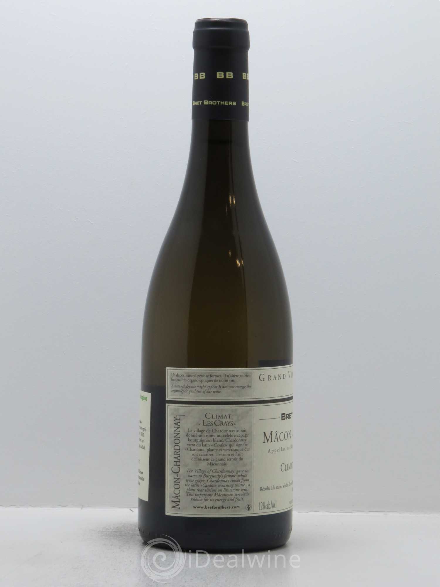 Mâcon-Chardonnay Les Crays Bret Brothers 2016 - Lot de 1 bouteille - 1