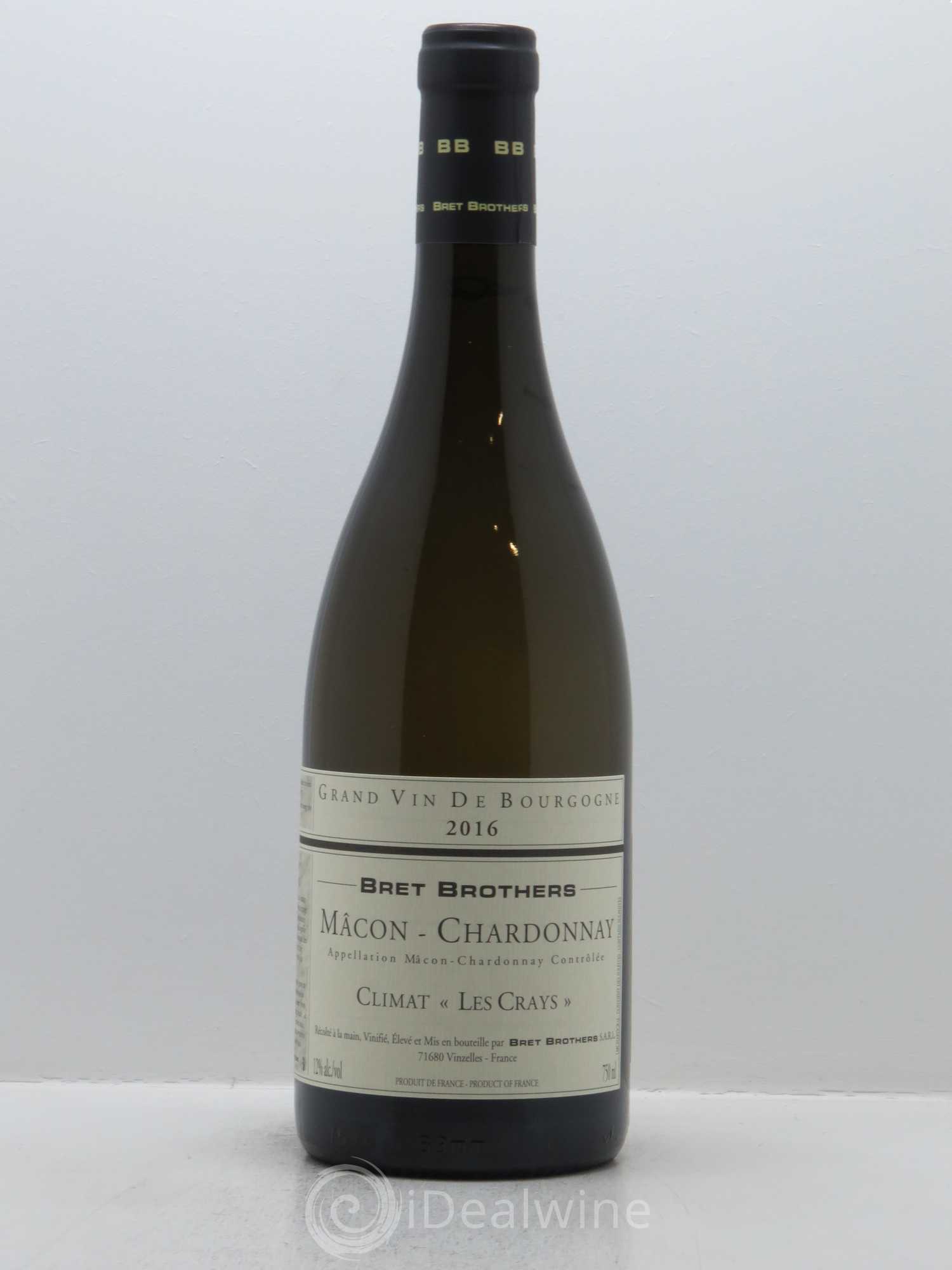 Mâcon-Chardonnay Les Crays Bret Brothers 2016 - Lot de 1 bouteille - 0