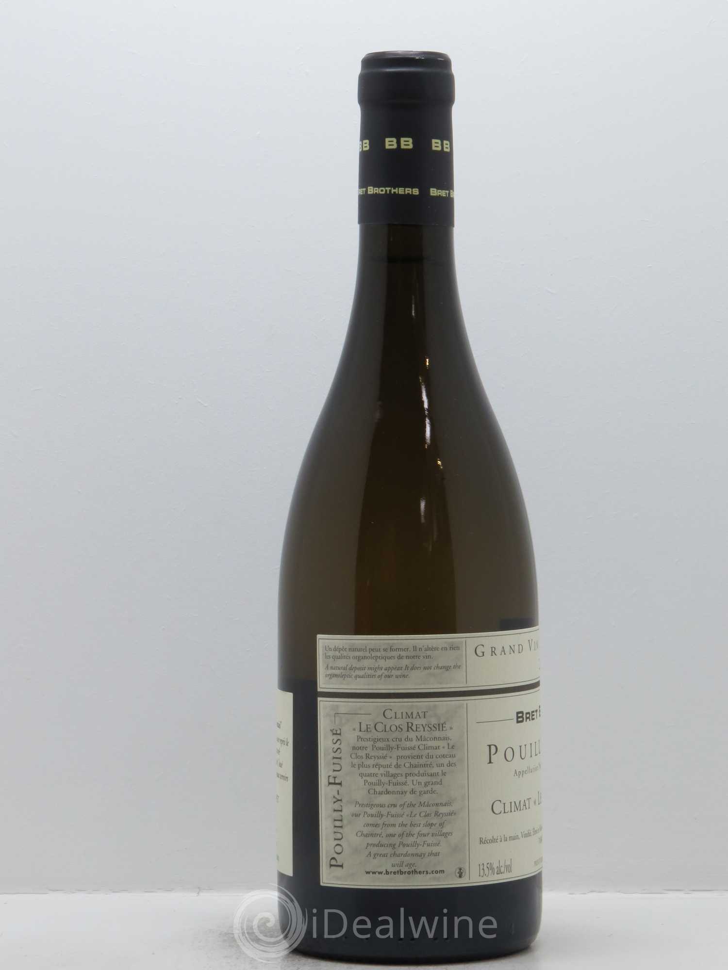 Pouilly-Fuissé Le Clos Reyssié Bret Brothers 2015 - Lot de 1 bouteille - 1