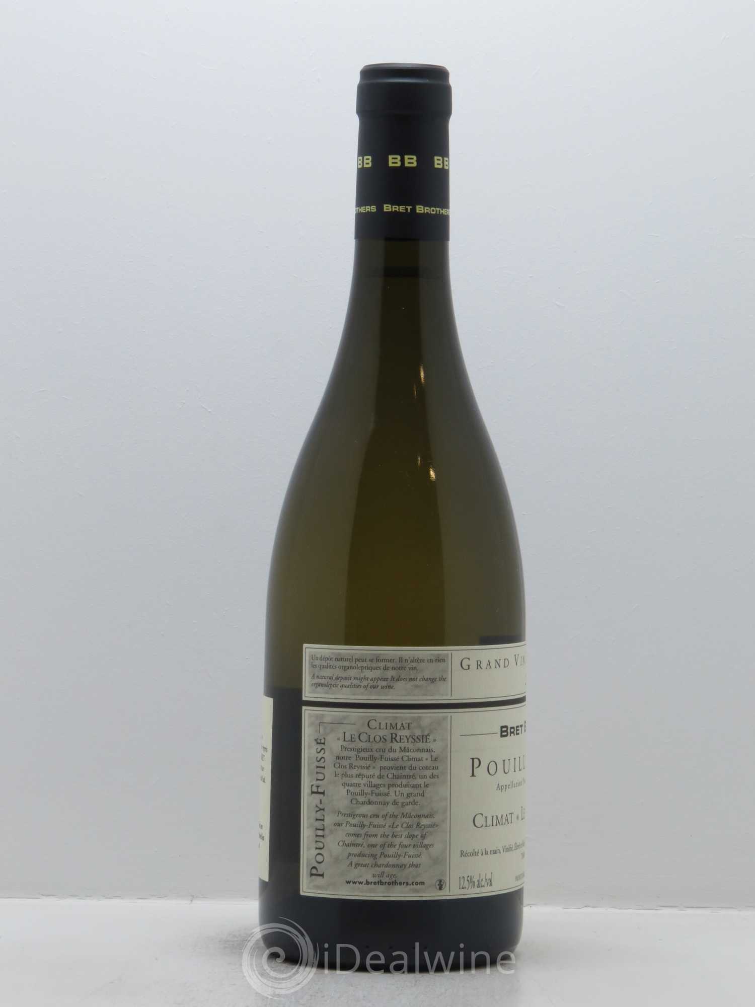 Pouilly-Fuissé Le Clos Reyssié Bret Brothers 2016 - Lot de 1 bouteille - 1