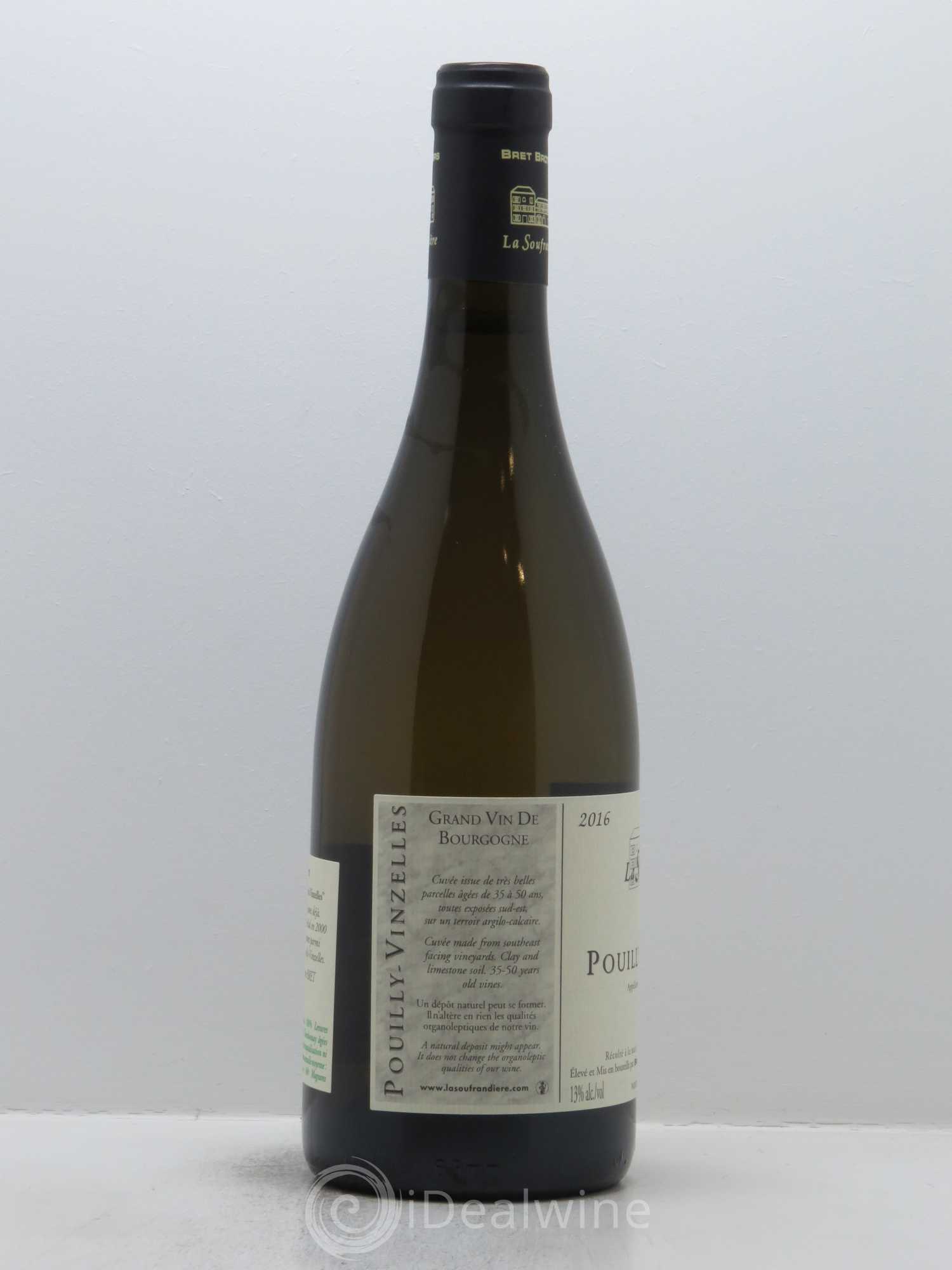 Pouilly-Vinzelles La Soufrandière - Bret Brothers 2016 - Lot de 1 bouteille - 1