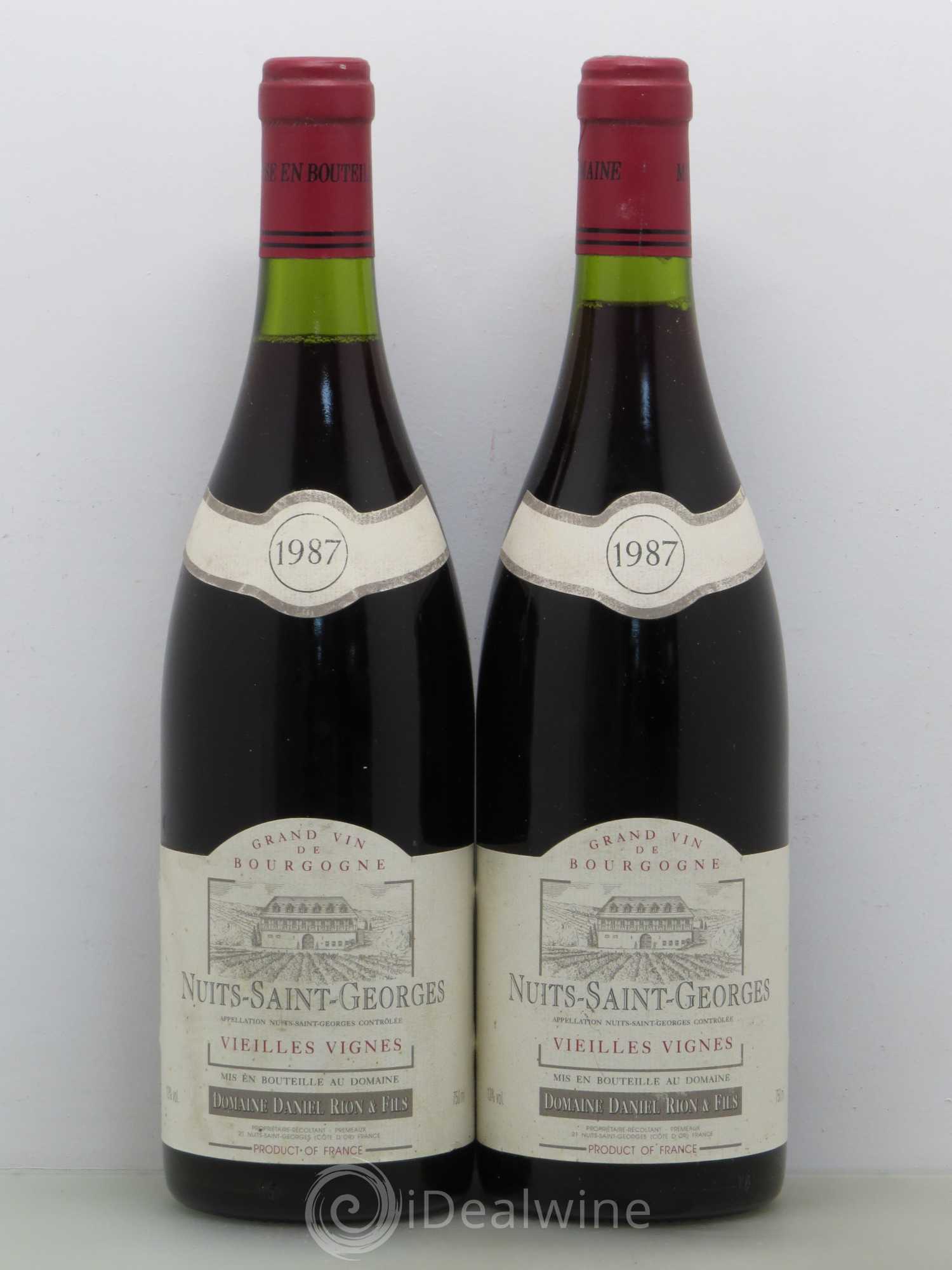Nuits-Saint-Georges Vieilles vignes - Domaine Rion et Fils 1987 - Posten von 5 Flaschen - 2