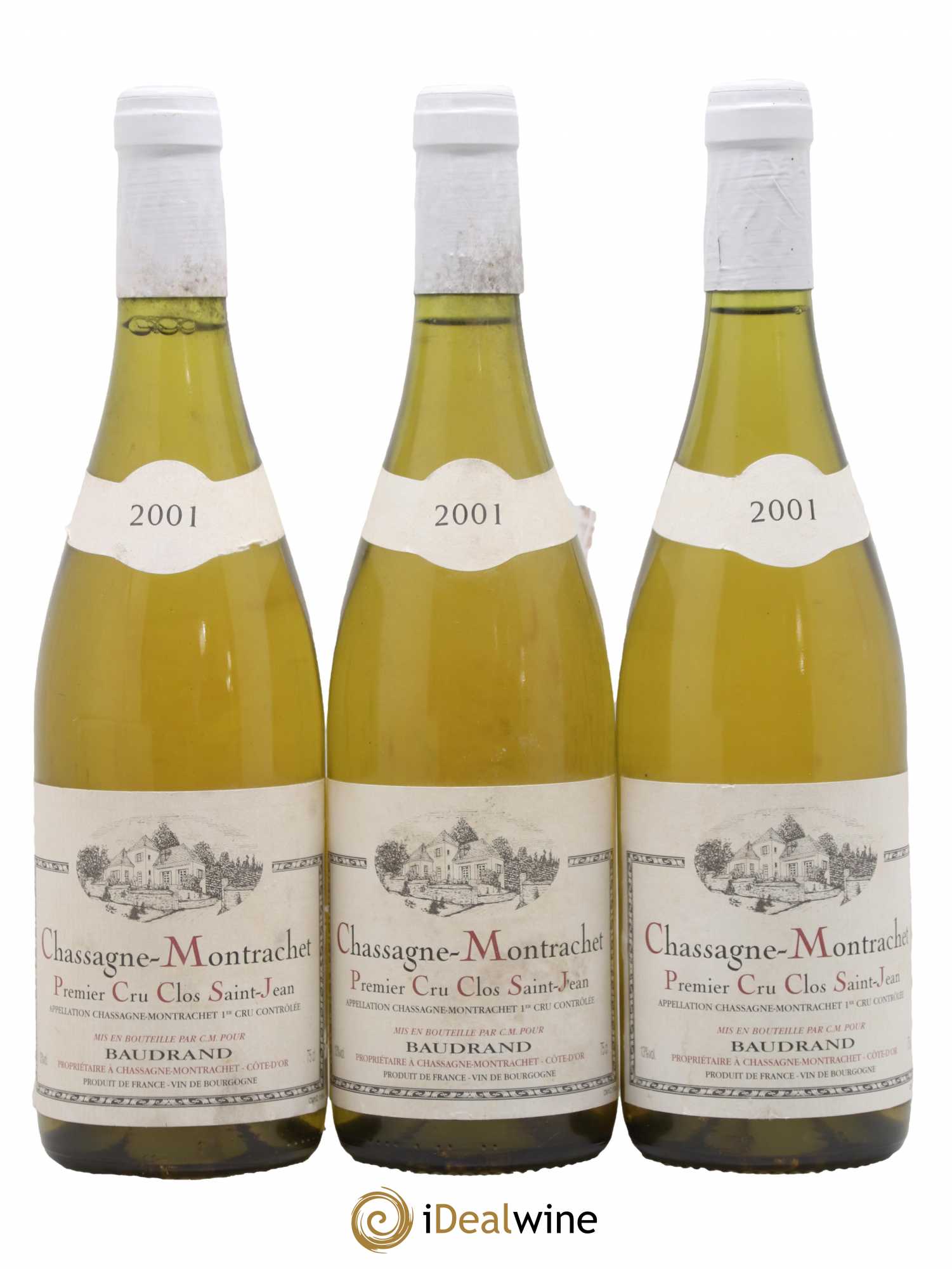 Chassagne-Montrachet 1er Cru Clos Saint Jean Baudrand 2001 - Posten von 3 Flaschen - 0