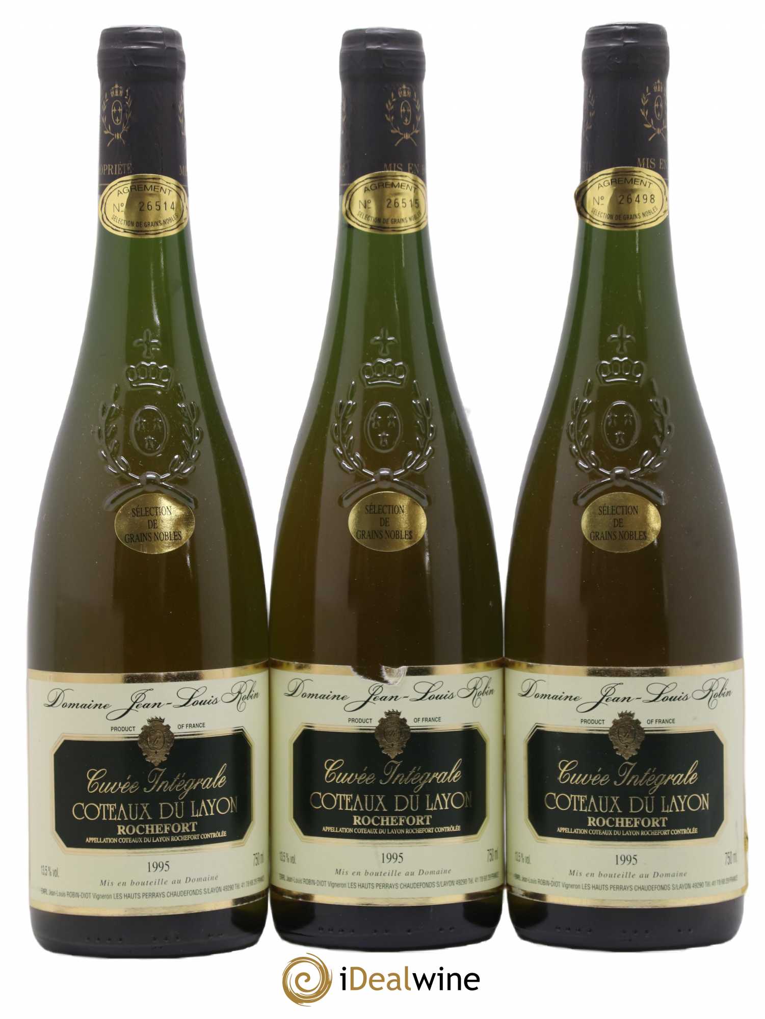 Coteaux du Layon Coteaux Du Layon Rochefort Cuvee Integrale JL Robin (sans prix de réserve) 1995 - Lotto di 3 bottiglie - 0
