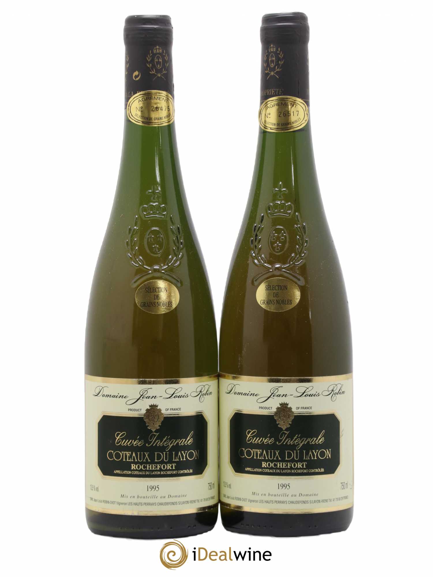 Coteaux du Layon Coteaux Du Layon Rochefort Cuvee Integrale JL Robin (sans prix de réserve) 1995 - Lotto di 2 bottiglie - 0