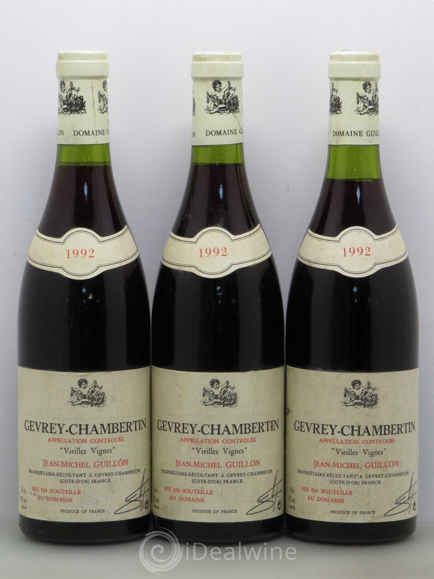 Gevrey-Chambertin Vieilles vignes - Jean Michel Guillon 1992 - Posten von 3 Flaschen - 0