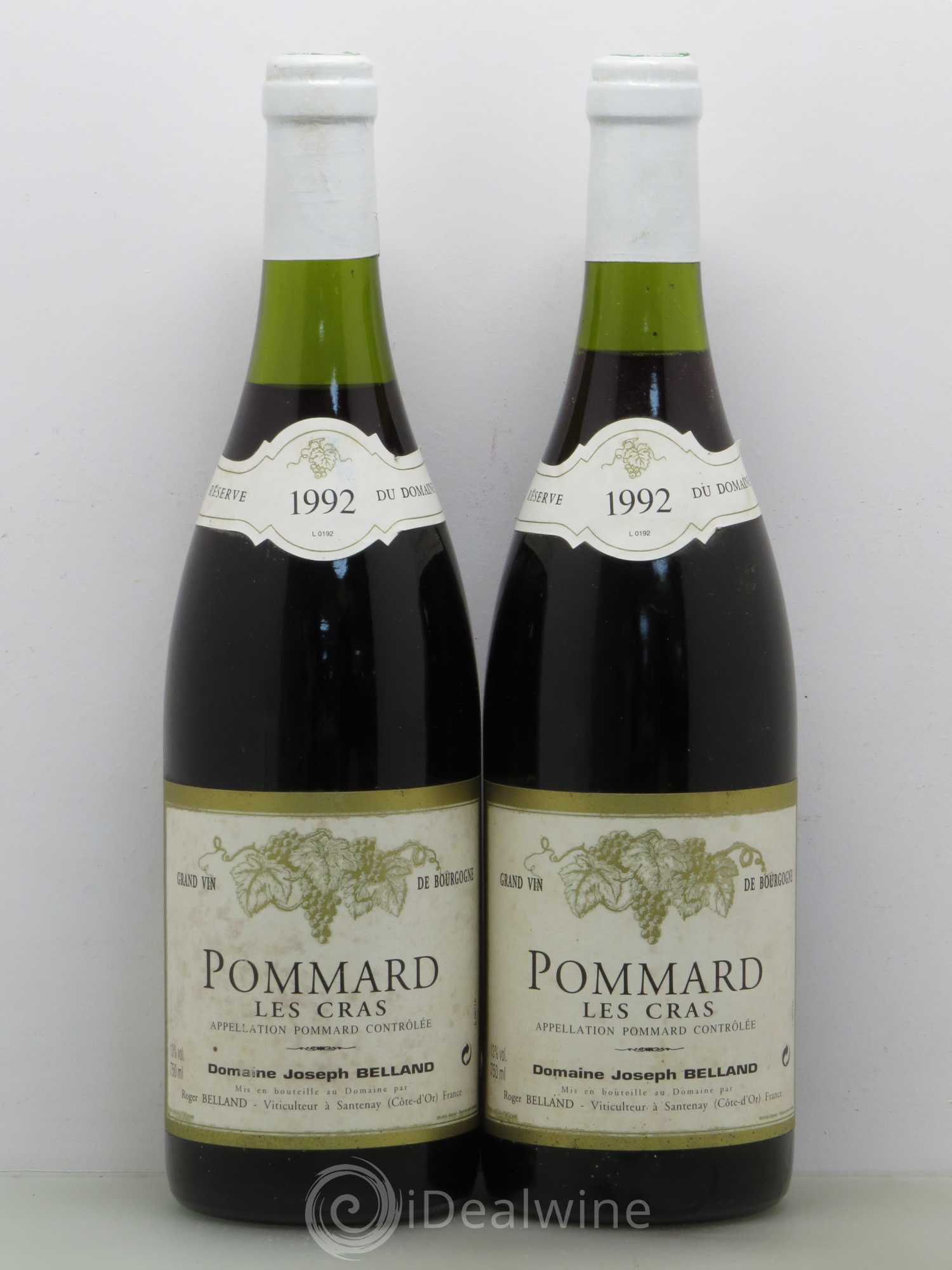 Pommard Les Cras - Joseph Belland 1992 - Posten von 2 Flaschen - 0
