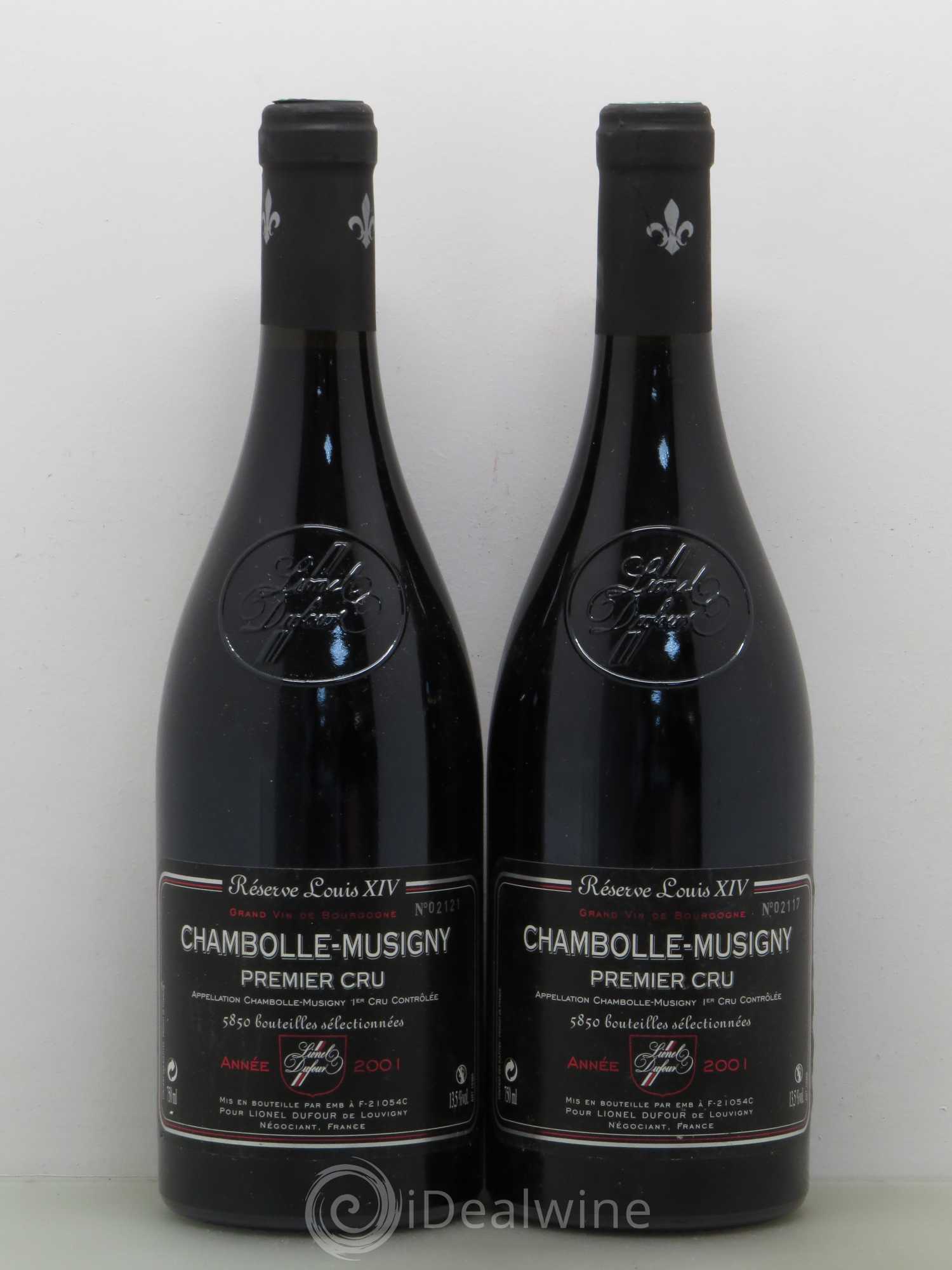 Chambolle-Musigny 1er Cru Réserve Louis XIV - Lionel Dufour 2001 - Posten von 2 Flaschen - 0