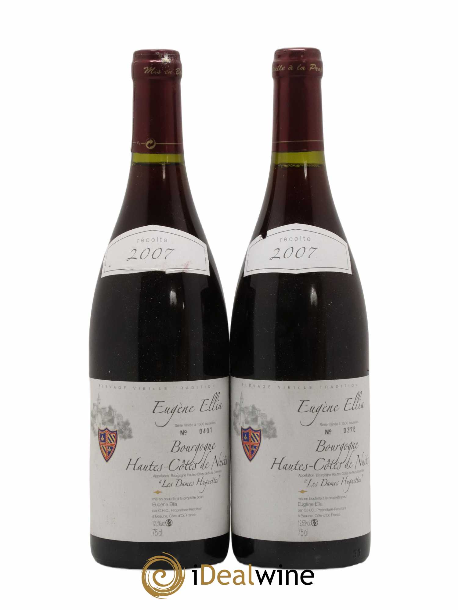Hautes-Côtes de Nuits Dames Huguette Eugene Ellia (sans prix de réserve) 2007 - Lot de 2 bouteilles - 0