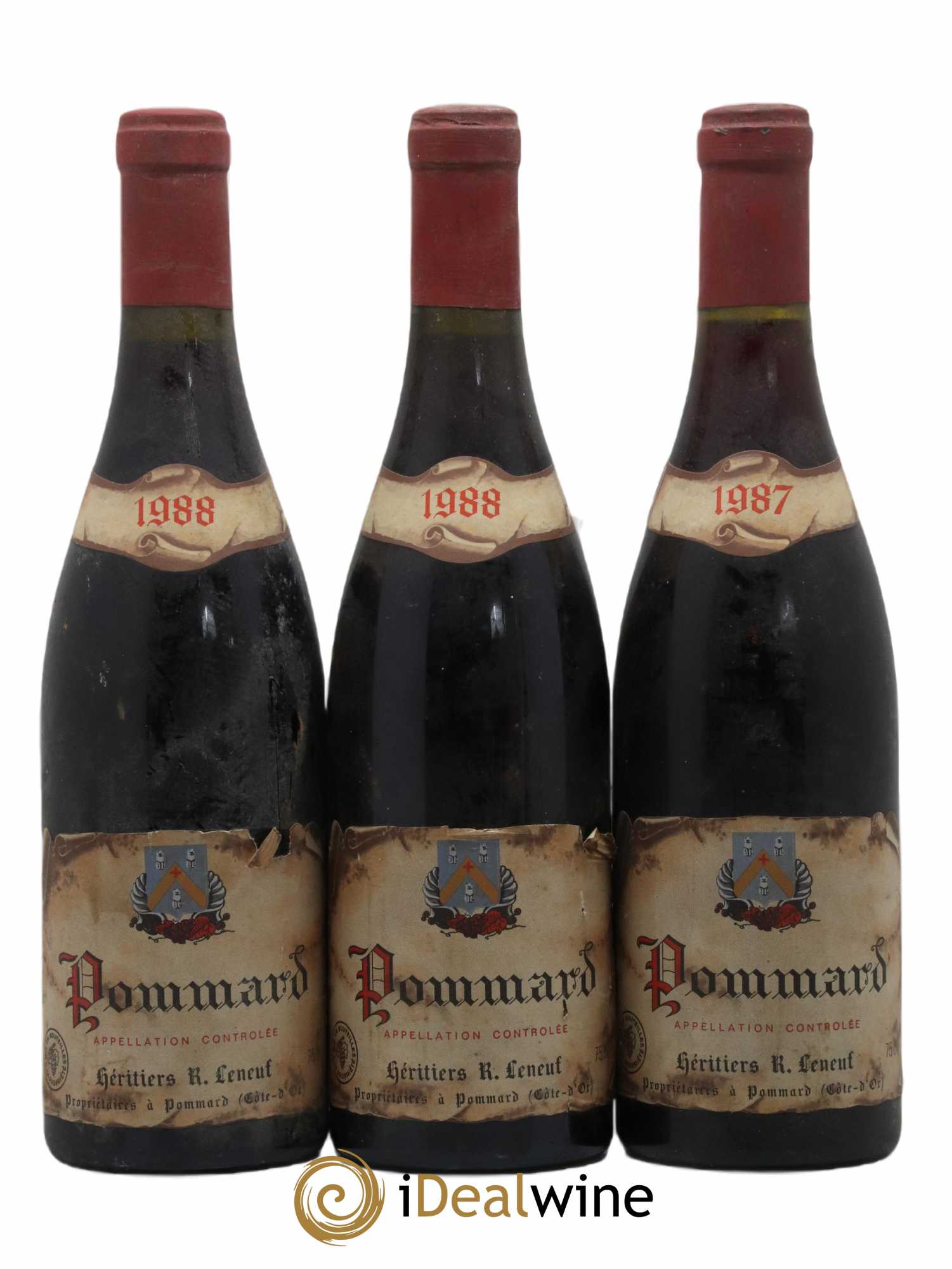 Pommard René Leneuf (senza prezzo di riserva) (senza prezzo di riserva) 1988 - Lotto di 3 bottiglie - 0