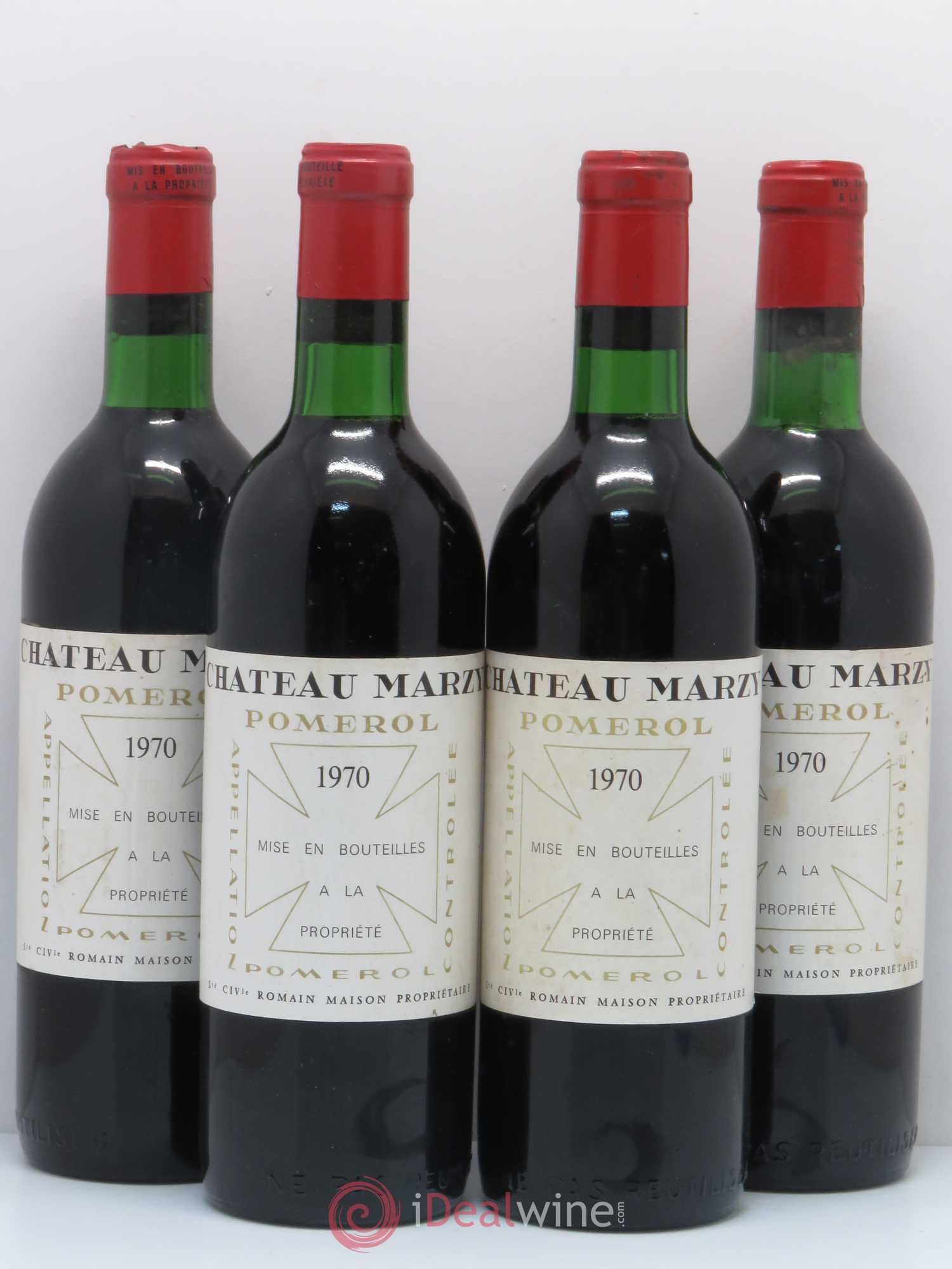 Pomerol Château Marzy (sans prix de réserve) 1970 - Posten von 4 Flaschen - 0