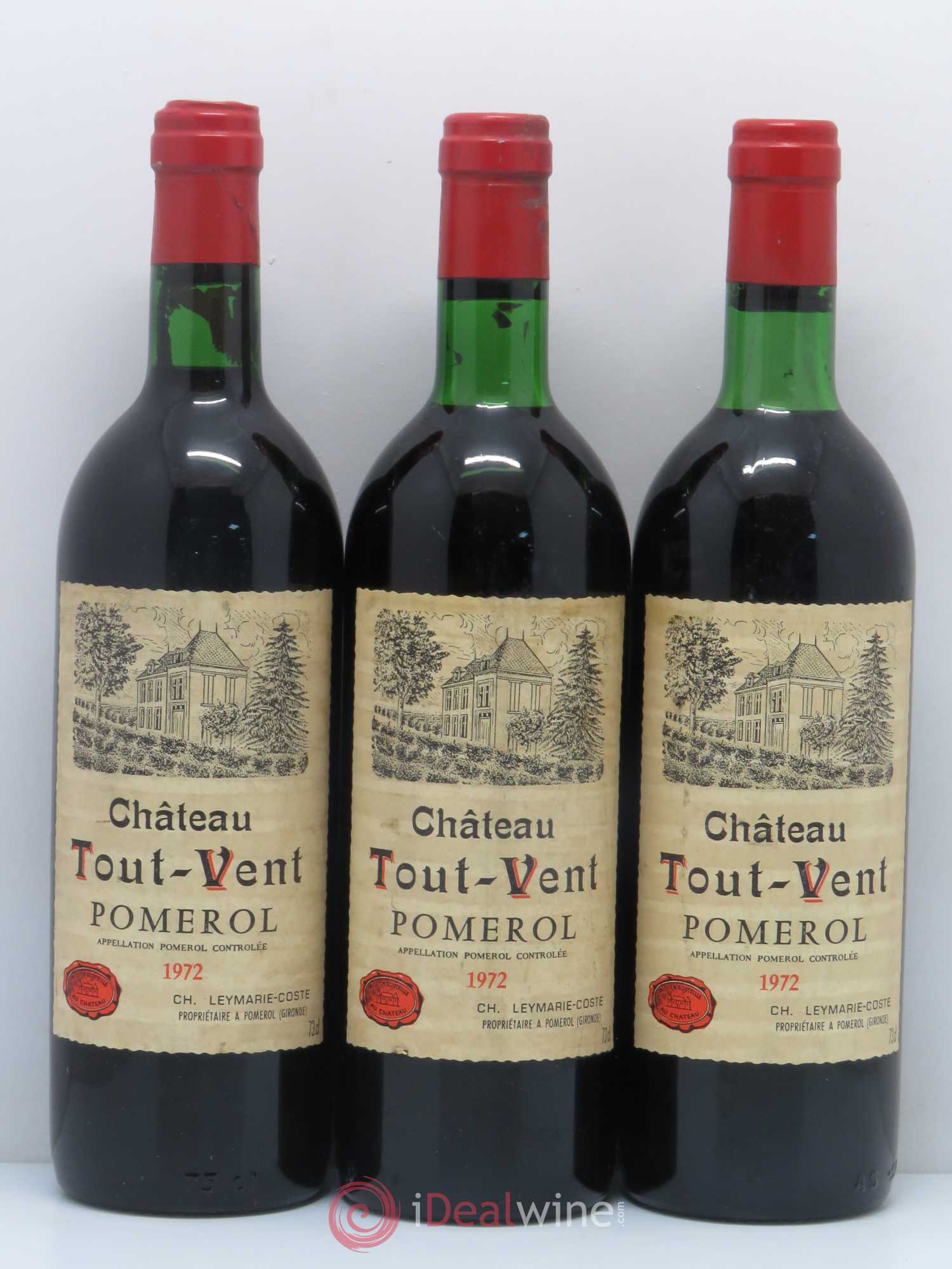 Pomerol Château Tout Vent (sans prix de réserve) 1972 - Posten von 3 Flaschen - 0