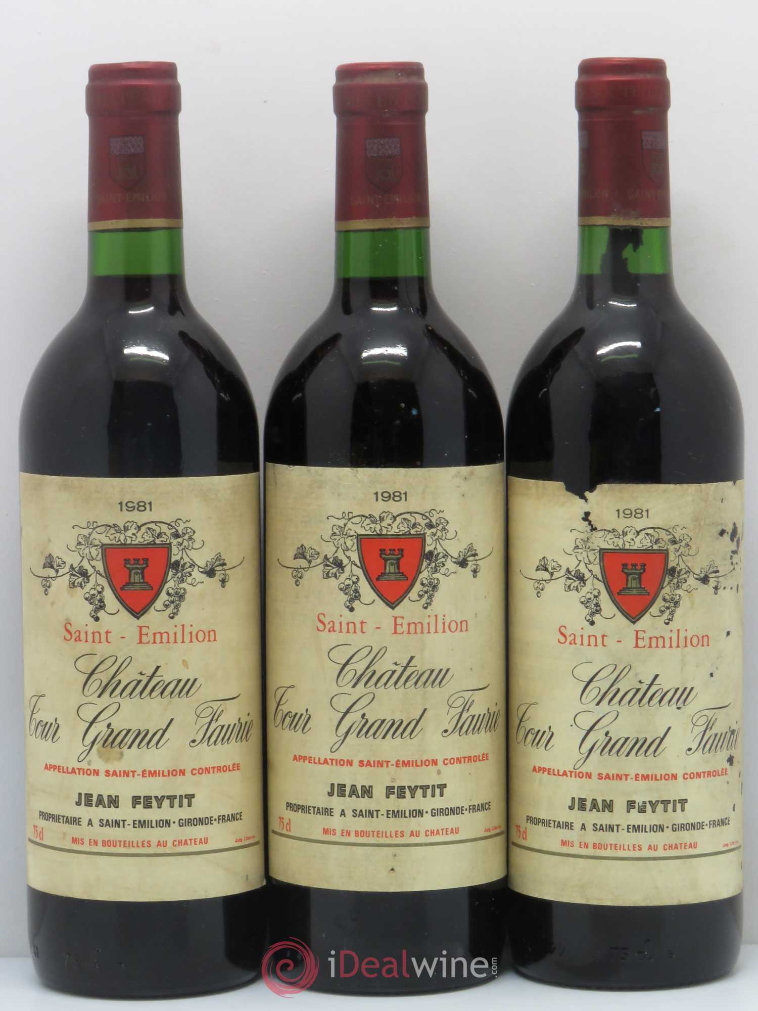 Saint-Émilion Château Tour Grand Faurie 1981 - Lot de 3 bouteilles - 0