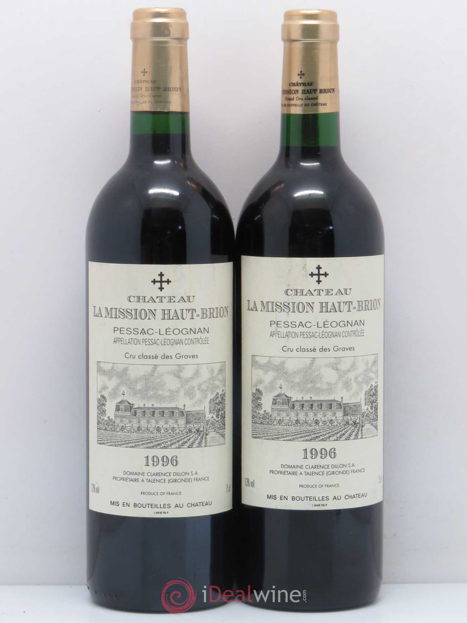 Château la Mission Haut-Brion Cru Classé de Graves 1996 - Lot de 2 bouteilles - 0