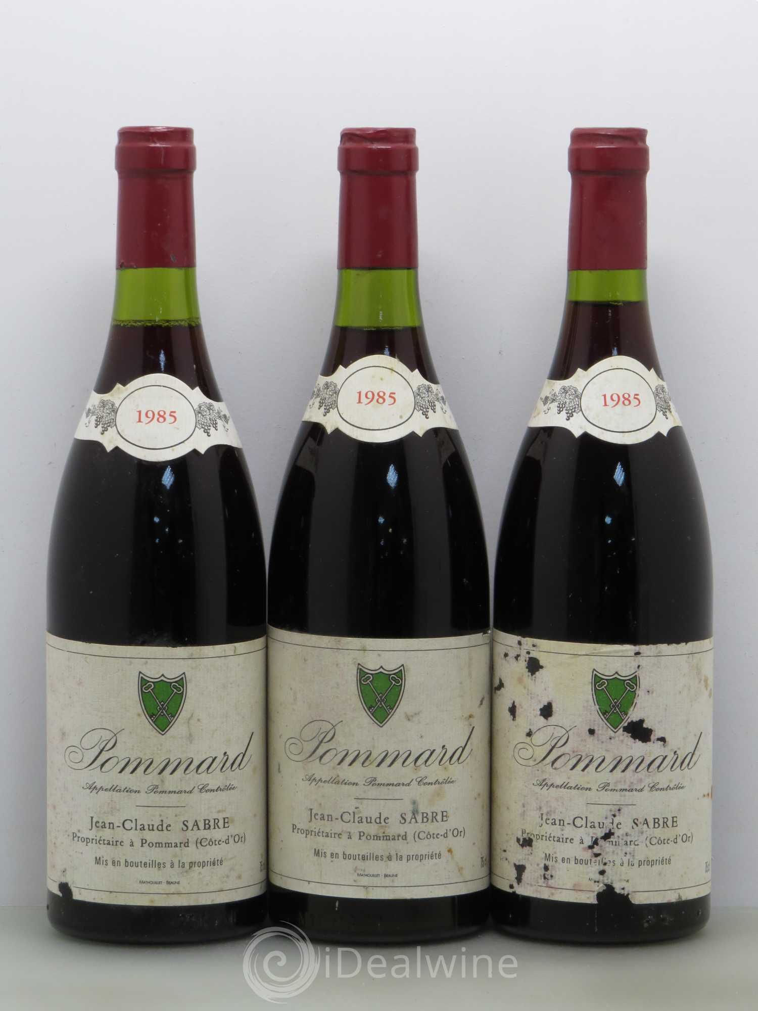 Pommard Jean Claude - Sabre 1985 - Lot de 3 bouteilles - 0