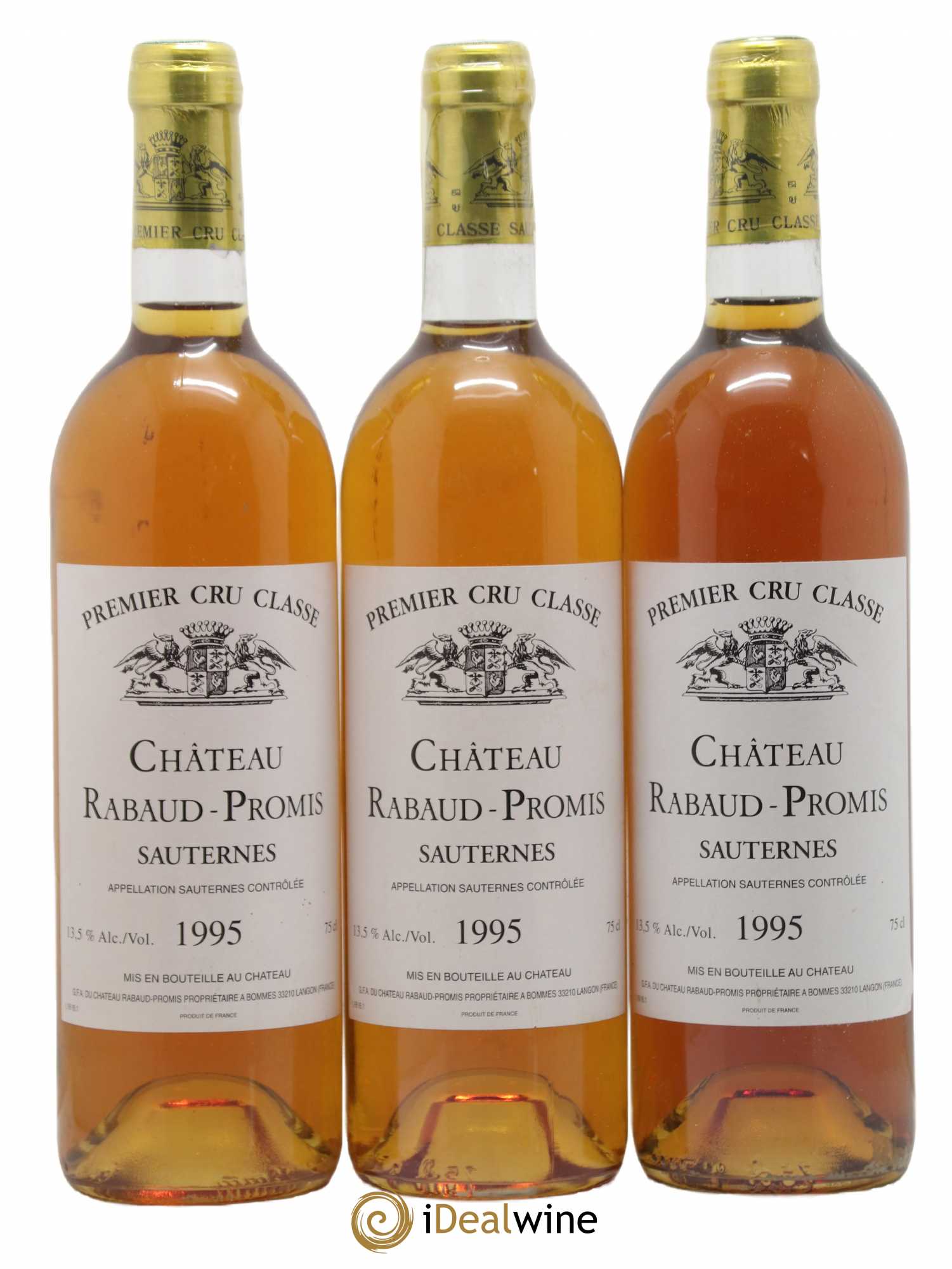 Château Rabaud Promis 1er Grand Cru Classé 1995 - Lotto di 3 bottiglie - 0