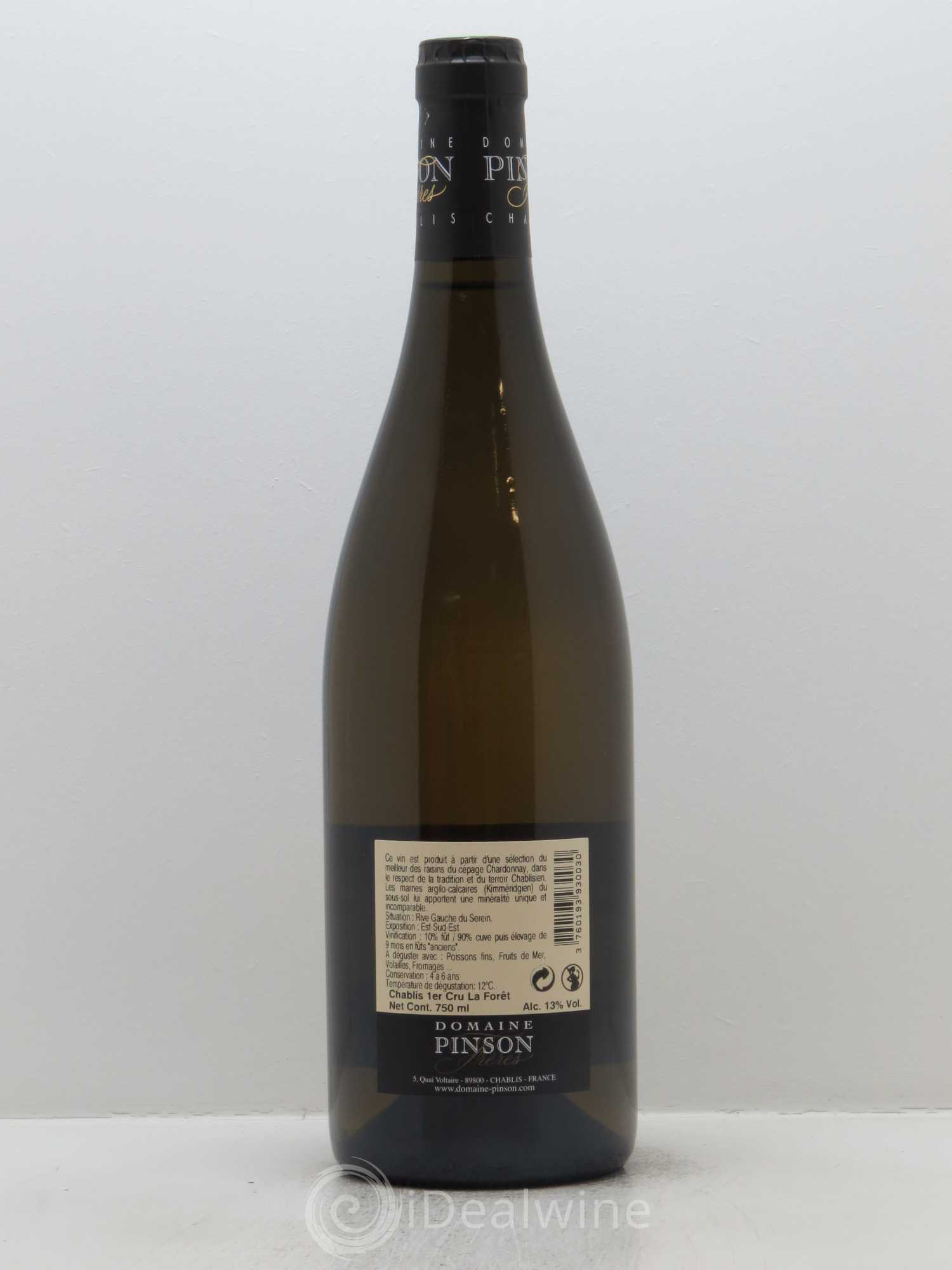 Chablis 1er Cru La Forêt Pinson Frères (Domaine) 2016 - Lot de 1 bouteille - 1