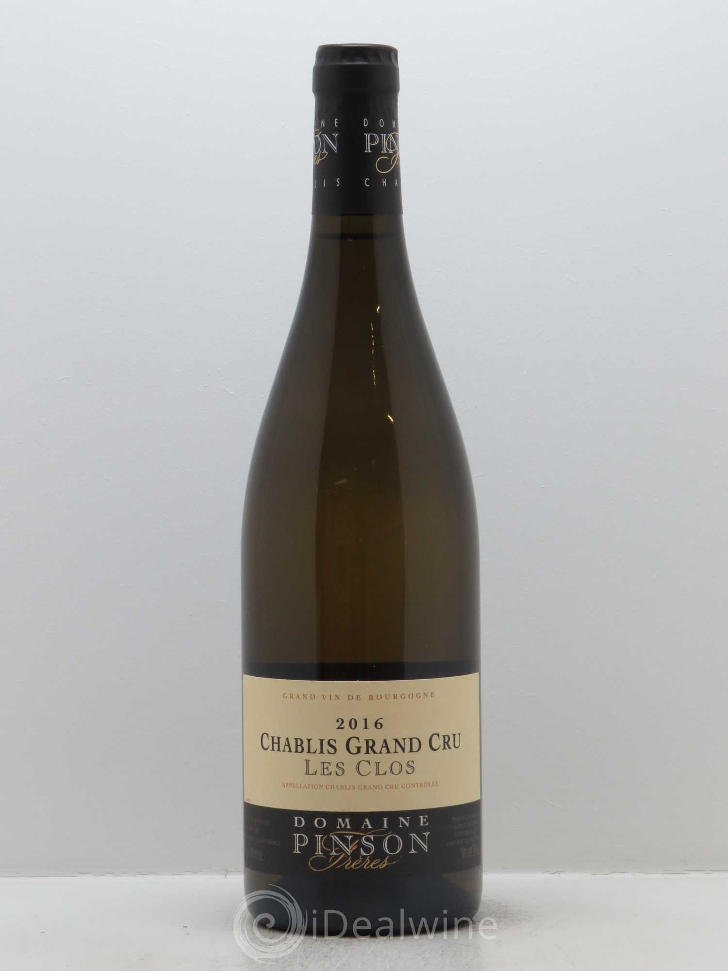 Chablis Grand Cru Les Clos Pinson Frères (Domaine) 2016 - Lot de 1 bouteille - 0