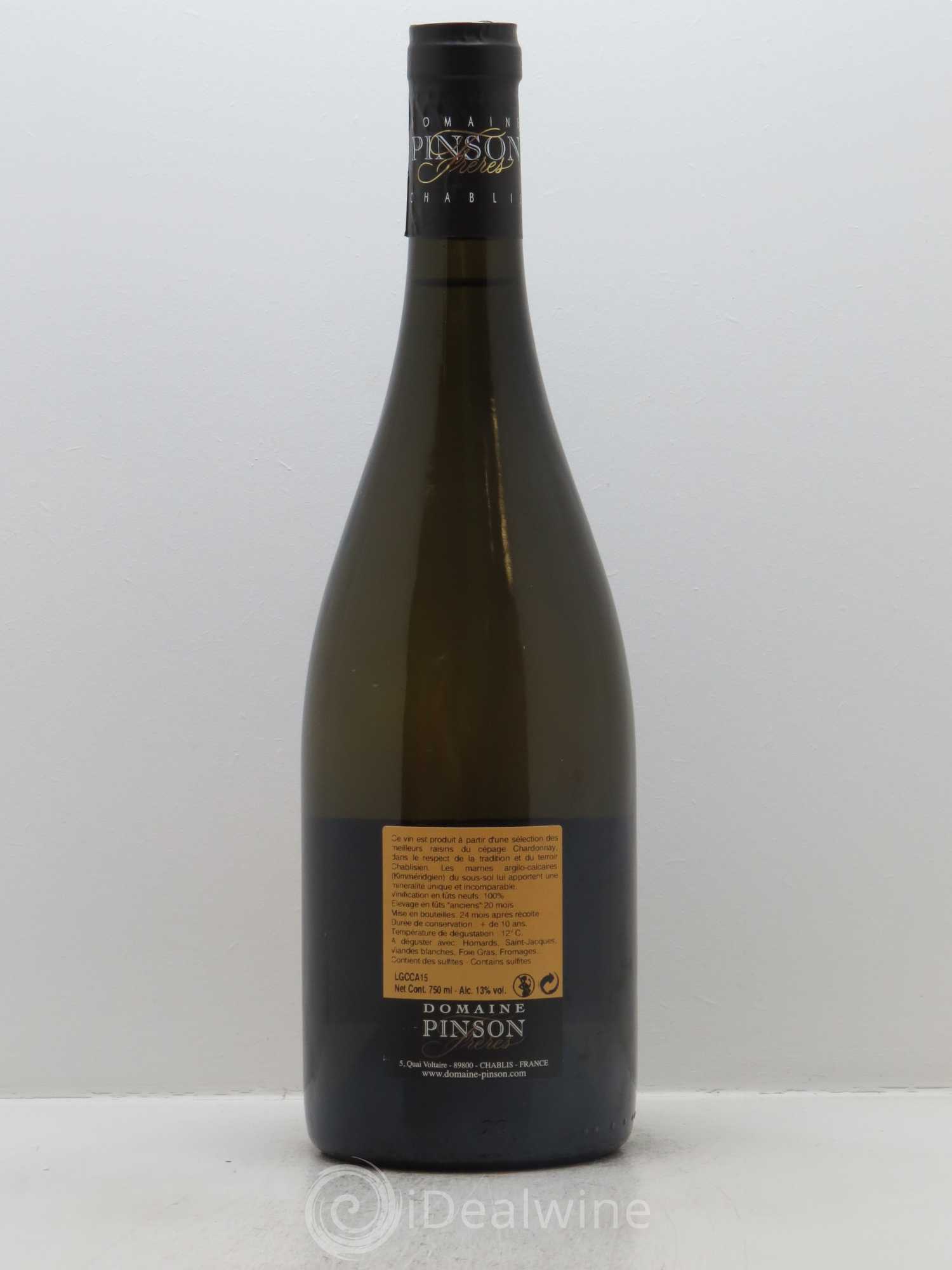 Chablis Grand Cru Les Clos Cuvée Authentique Pinson Frères (Domaine) 2015 - Lot de 1 bouteille - 1