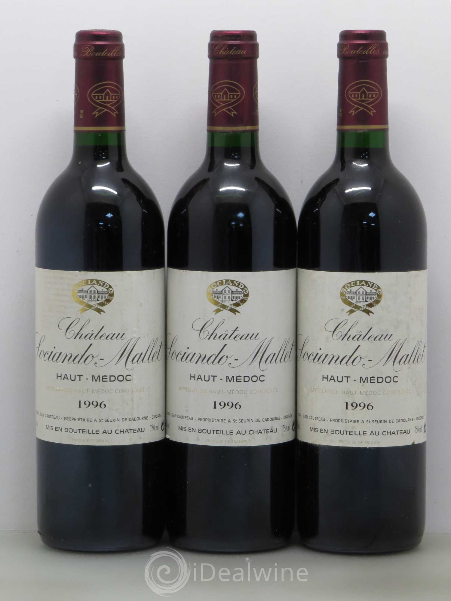 Château Sociando Mallet 1996 - Lot de 6 bouteilles - 2